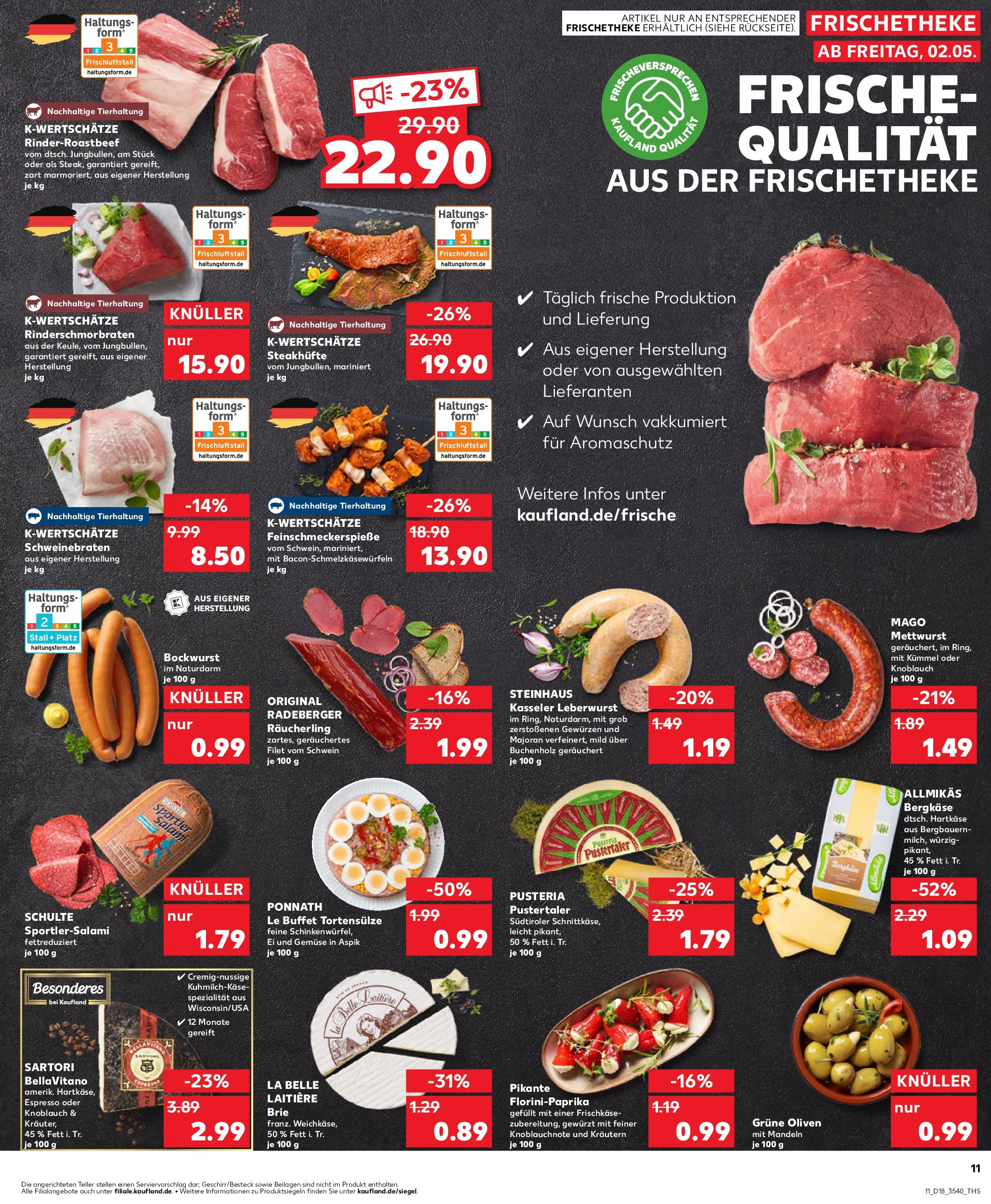 Kaufland - Kaufland: Wochenangebote (ab 01.05.2025) » Angebote Online | Seite: 11 | Produkte: Bockwurst, Gemüse, Salami, Steak Kaufland - Kaufland: Wochenangebote (ab 01.05.2025) » Angebote Online zum Blättern | Seite: 11 | Produkte: Bockwurst, Gemüse, Salami, Steak