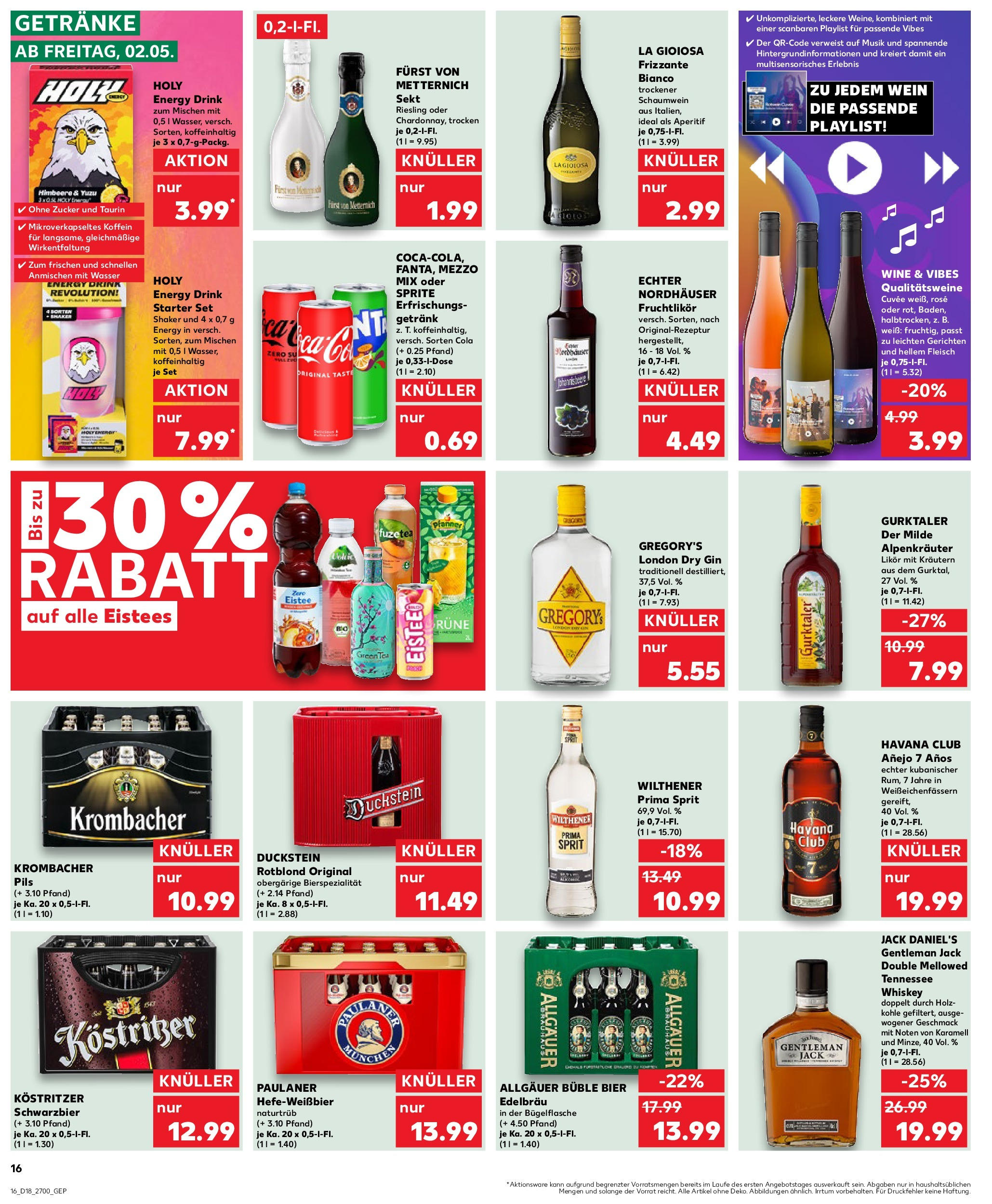 Kaufland - Kaufland: Wochenangebote (ab 01.05.2025) » Angebote Online | Seite: 16 | Produkte: Furst von metternich, Jack Daniel's, Wasser, Zucker Kaufland - Kaufland: Wochenangebote (ab 01.05.2025) » Angebote Online zum Blättern | Seite: 16 | Produkte: Furst von metternich, Jack Daniel's, Wasser, Zucker