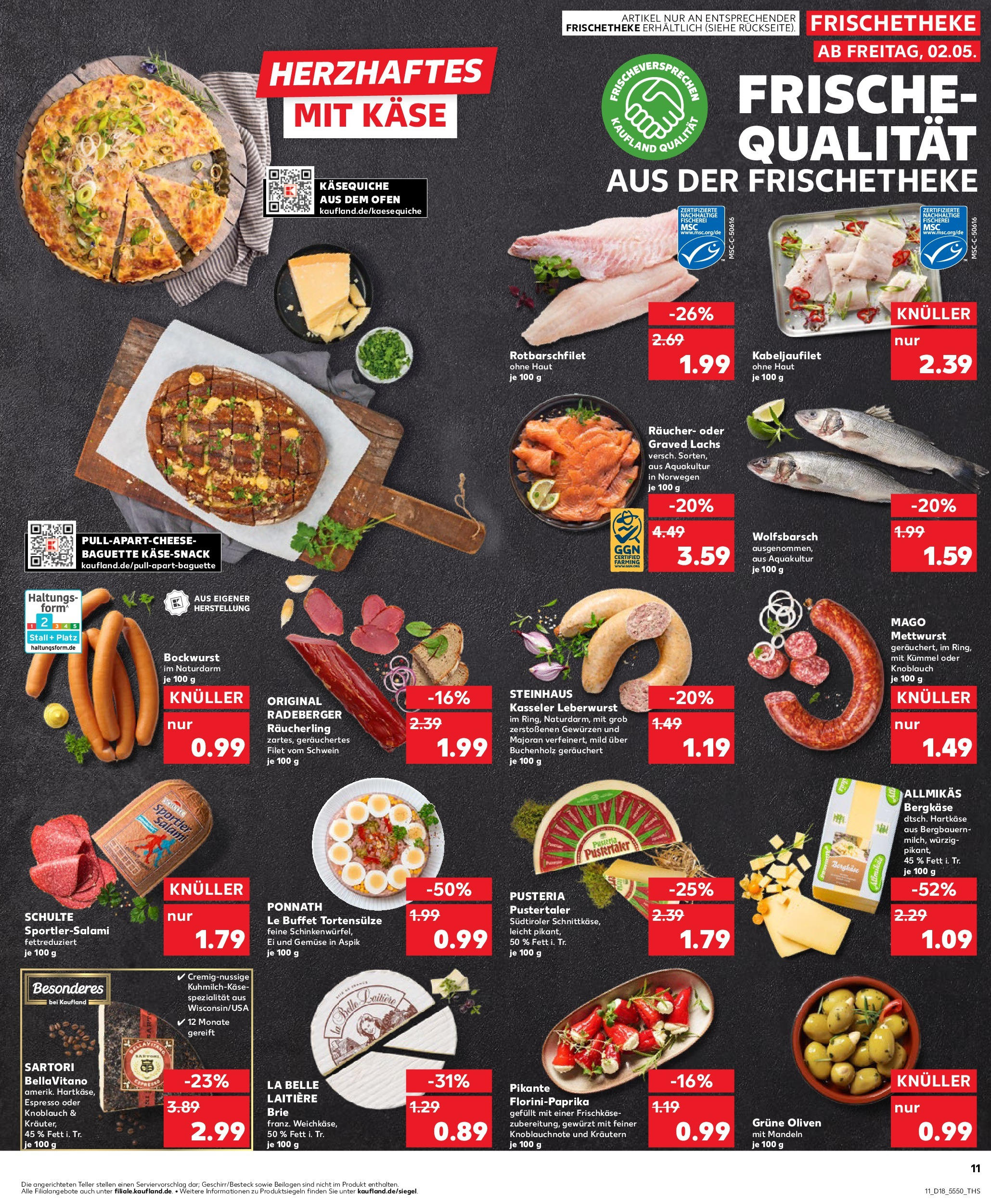 Kaufland - Kaufland: Wochenangebote (ab 01.05.2025) » Angebote Online | Seite: 11 | Produkte: Bockwurst, Baguette, Mandeln, Lachs Kaufland - Kaufland: Wochenangebote (ab 01.05.2025) » Angebote Online zum Blättern | Seite: 11 | Produkte: Bockwurst, Baguette, Mandeln, Lachs