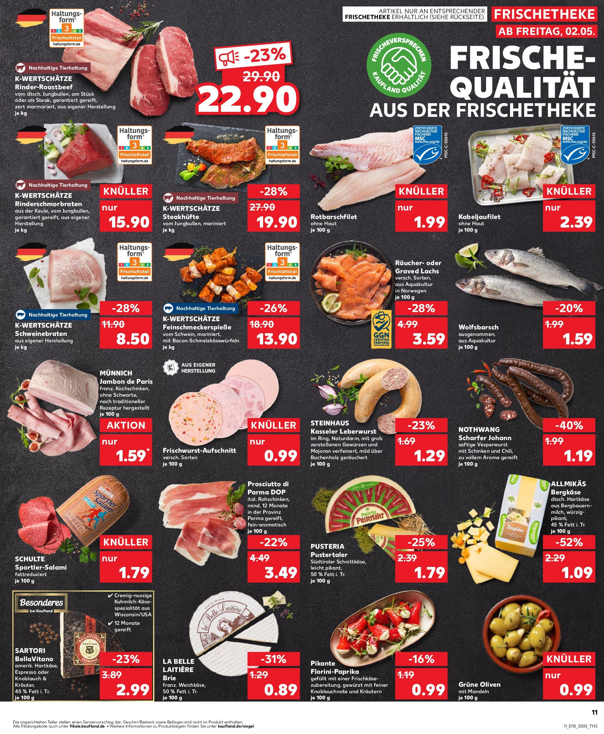 Kaufland - Kaufland: Wochenangebote (ab 01.05.2025) » Angebote Online | Seite: 11 | Produkte: Knoblauch, Salami, Schinken, Frischkase Kaufland - Kaufland: Wochenangebote (ab 01.05.2025) » Angebote Online zum Blättern | Seite: 11 | Produkte: Knoblauch, Salami, Schinken, Frischkase