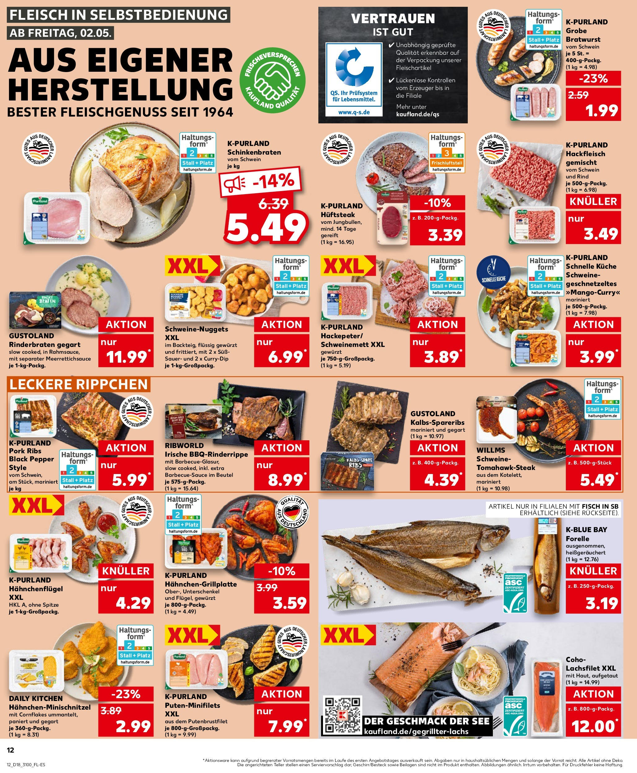 Kaufland - Kaufland: Wochenangebote (ab 01.05.2025) » Angebote Online | Seite: 12 | Produkte: Bratwurst, Schnitzel, Fisch, Steak Kaufland - Kaufland: Wochenangebote (ab 01.05.2025) » Angebote Online zum Blättern | Seite: 12 | Produkte: Bratwurst, Schnitzel, Fisch, Steak