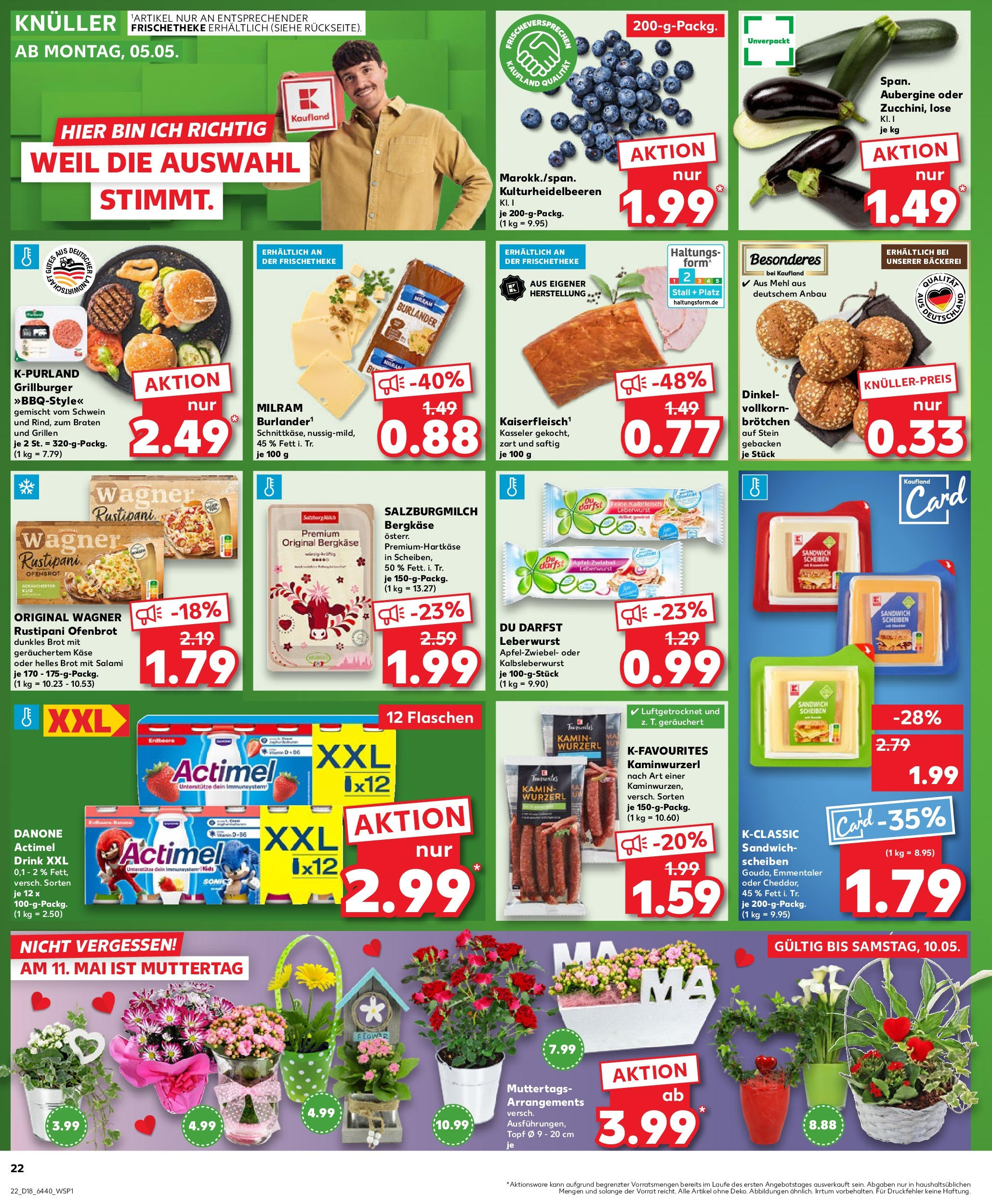 Kaufland - Kaufland: Wochenangebote (ab 01.05.2025) » Angebote Online | Seite: 22 | Produkte: Mehl, Käse, Burger, Pizza Kaufland - Kaufland: Wochenangebote (ab 01.05.2025) » Angebote Online zum Blättern | Seite: 22 | Produkte: Mehl, Käse, Burger, Pizza