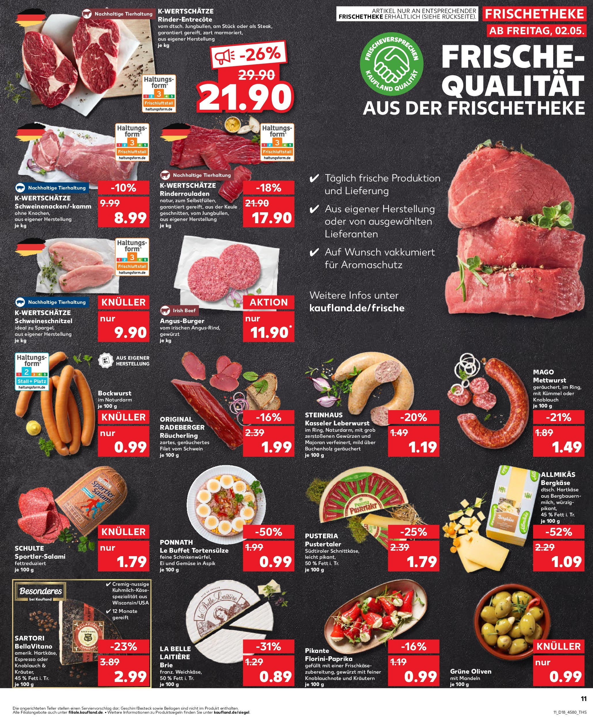 Kaufland - Kaufland: Wochenangebote (ab 01.05.2025) » Angebote Online | Seite: 11 | Produkte: Rinderrouladen, Burger, Gemüse, Frischkase Kaufland - Kaufland: Wochenangebote (ab 01.05.2025) » Angebote Online zum Blättern | Seite: 11 | Produkte: Rinderrouladen, Burger, Gemüse, Frischkase