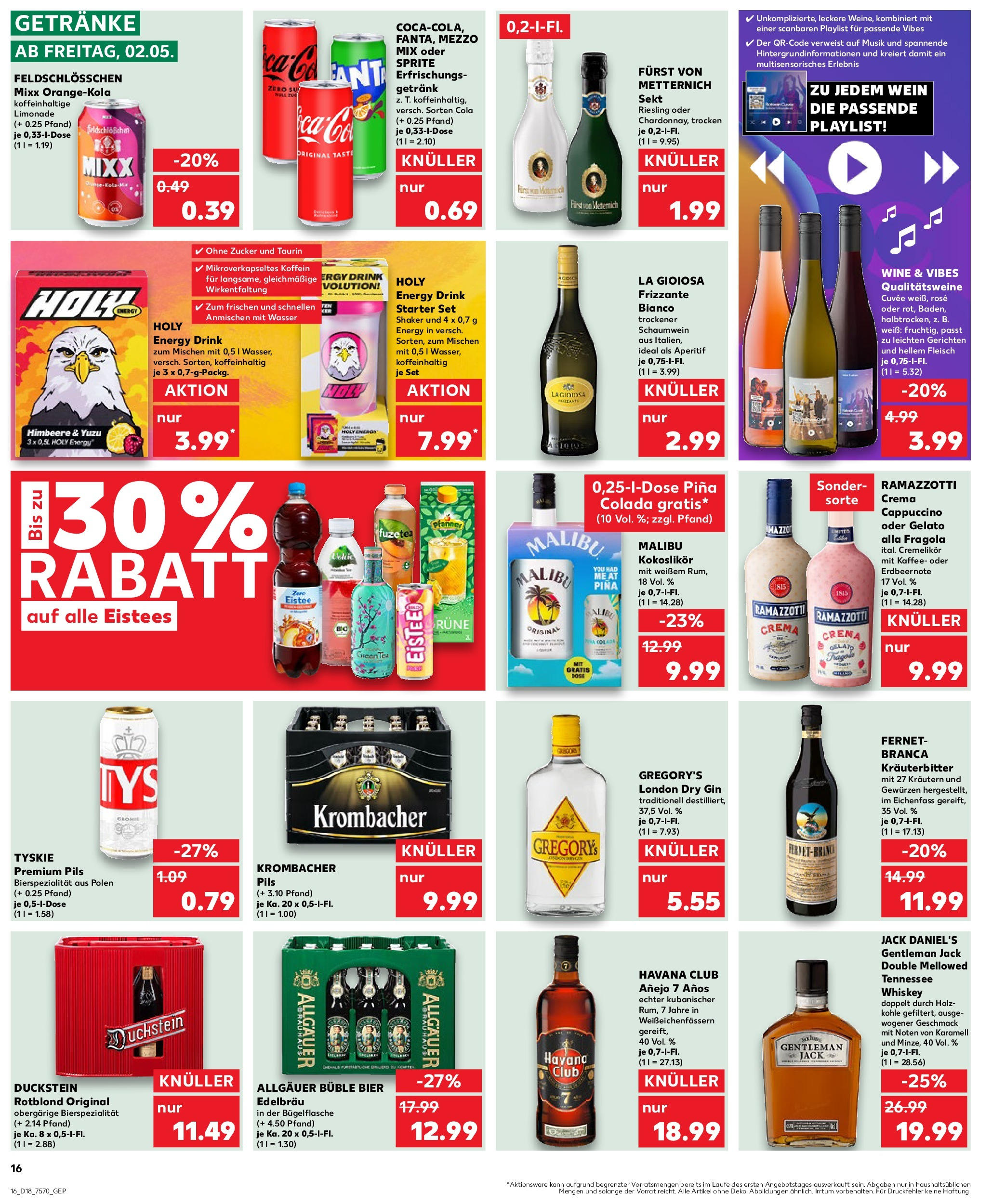 Kaufland - Kaufland: Wochenangebote (ab 01.05.2025) » Angebote Online | Seite: 16 | Produkte: Havana club, Furst von metternich, Pils, Krombacher Kaufland - Kaufland: Wochenangebote (ab 01.05.2025) » Angebote Online zum Blättern | Seite: 16 | Produkte: Havana club, Furst von metternich, Pils, Krombacher