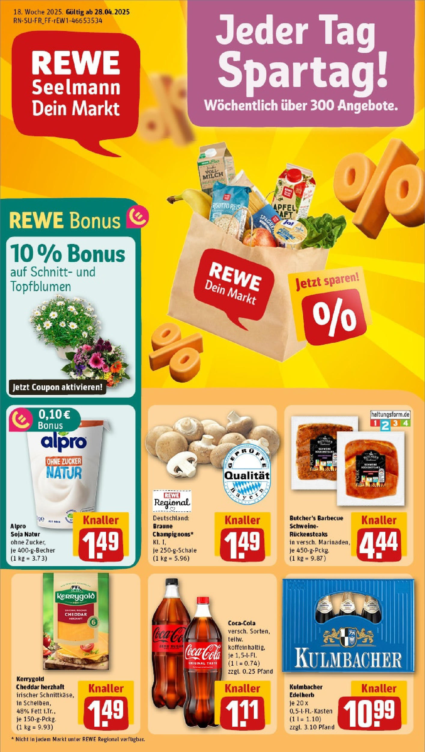 Rewe - Rewe: Wochenangebote (ab 27.04.2025) zum Blättern » Angebote | Seite: 1 | Produkte: Coca cola, Äpfel, Champignons, Steak Rewe - Rewe: Wochenangebote (ab 27.04.2025) zum Blättern » Angebote | Seite: 1 | Produkte: Coca cola, Äpfel, Champignons, Steak