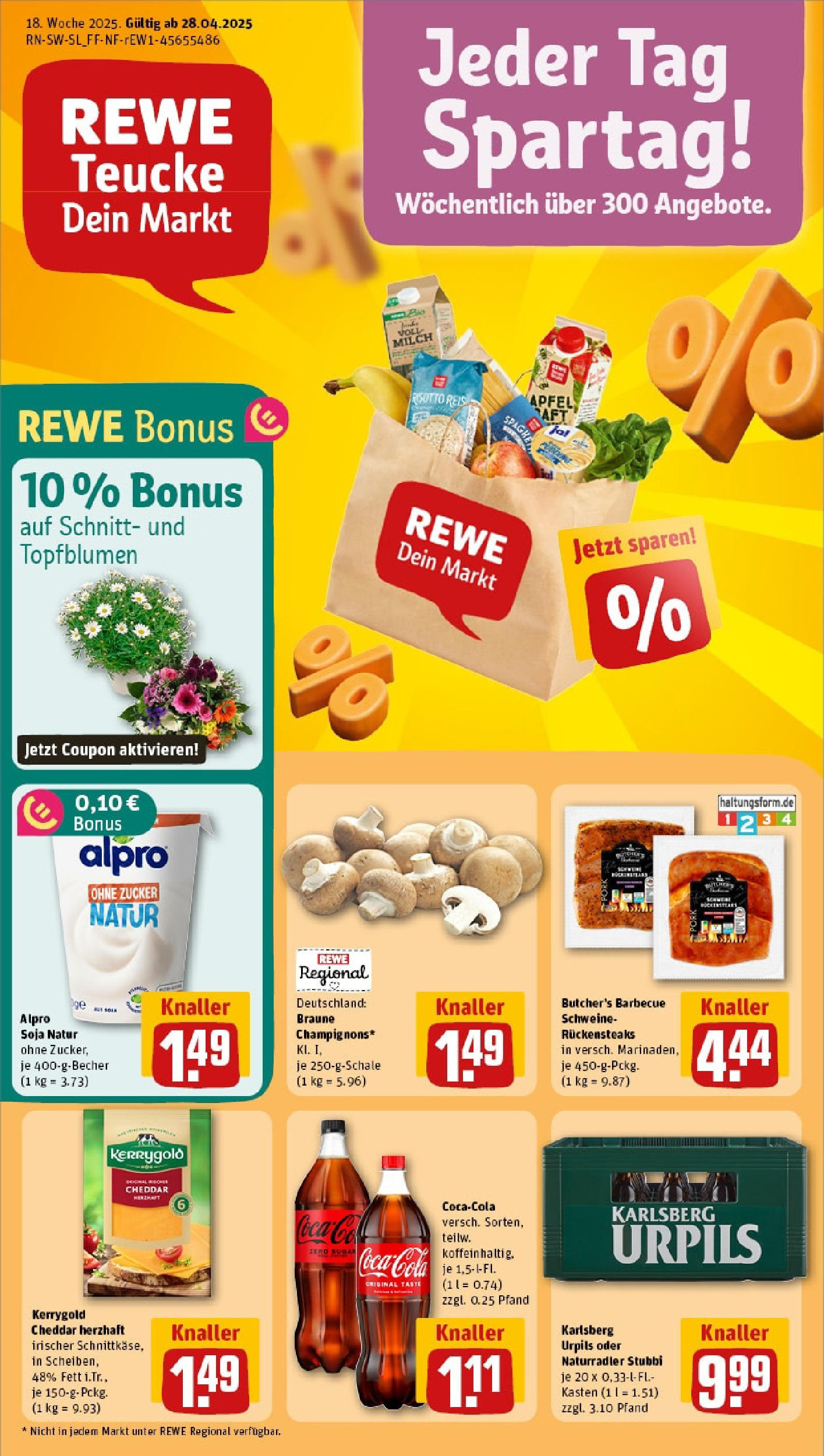 Rewe - Rewe: Wochenangebote (ab 27.04.2025) zum Blättern » Angebote | Seite: 1 | Produkte: Cola, Äpfel, Alpro, Zucker Rewe - Rewe: Wochenangebote (ab 27.04.2025) zum Blättern » Angebote | Seite: 1 | Produkte: Cola, Äpfel, Alpro, Zucker