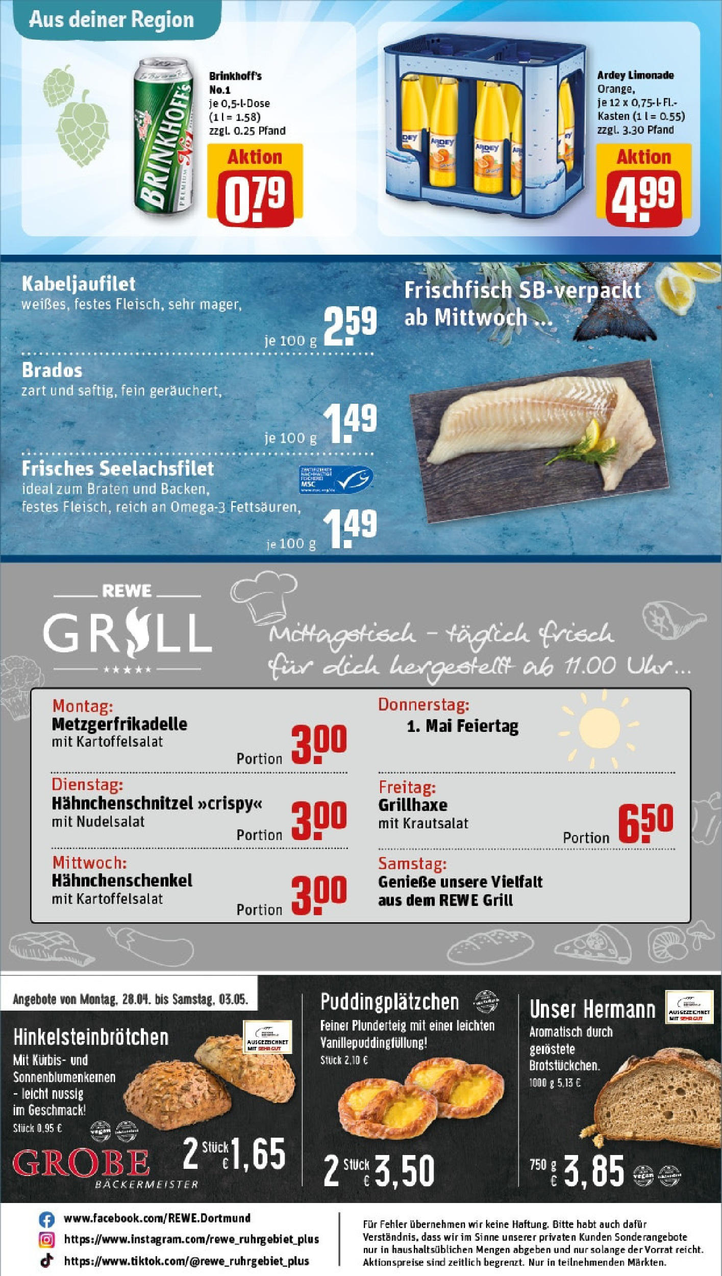 Rewe - Rewe: Wochenangebote (ab 27.04.2025) zum Blättern » Angebote | Seite: 32 | Produkte: Grill, Hahnchenschenkel, Schnitzel, Uhr Rewe - Rewe: Wochenangebote (ab 27.04.2025) zum Blättern » Angebote | Seite: 32 | Produkte: Grill, Hahnchenschenkel, Schnitzel, Uhr