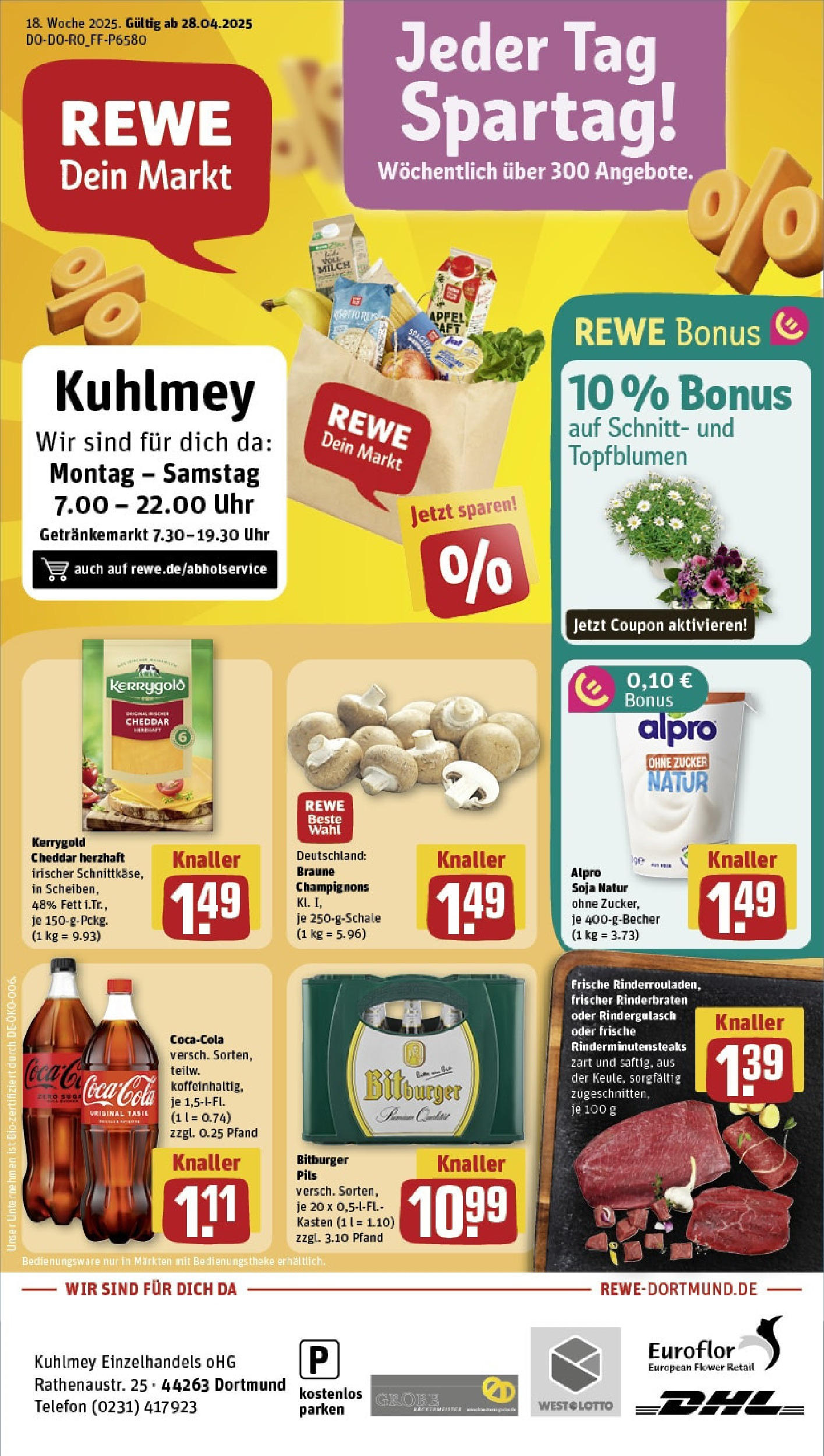 Rewe - Rewe: Wochenangebote (ab 27.04.2025) zum Blättern » Angebote | Seite: 1 | Produkte: Rinderbraten, Bitburger, Cola, Uhr Rewe - Rewe: Wochenangebote (ab 27.04.2025) zum Blättern » Angebote | Seite: 1 | Produkte: Rinderbraten, Bitburger, Cola, Uhr