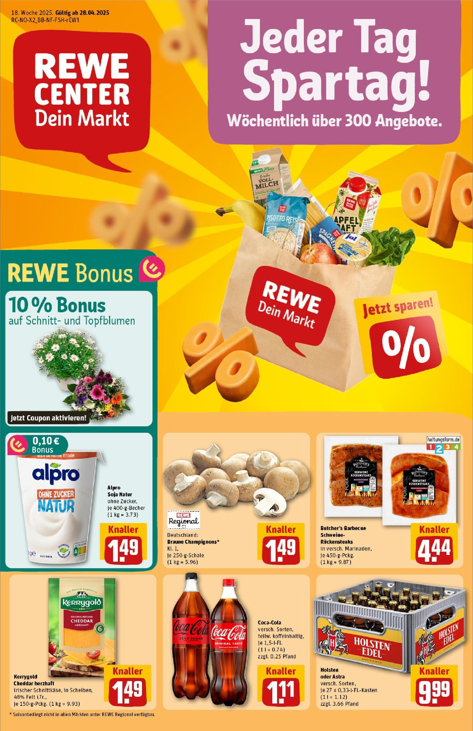 Rewe - Rewe: Wochenangebote (ab 27.04.2025) zum Blättern » Angebote | Seite: 1 | Produkte: Cola, Astra, Zucker, Saft