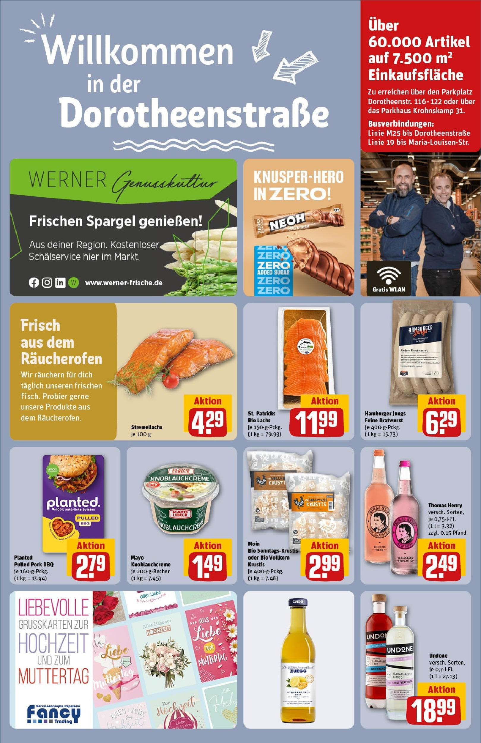 Rewe - Rewe: Wochenangebote (ab 27.04.2025) zum Blättern » Angebote | Seite: 35 | Produkte: Bratwurst, Spargel, Lachs Rewe - Rewe: Wochenangebote (ab 27.04.2025) zum Blättern » Angebote | Seite: 35 | Produkte: Bratwurst, Spargel, Lachs