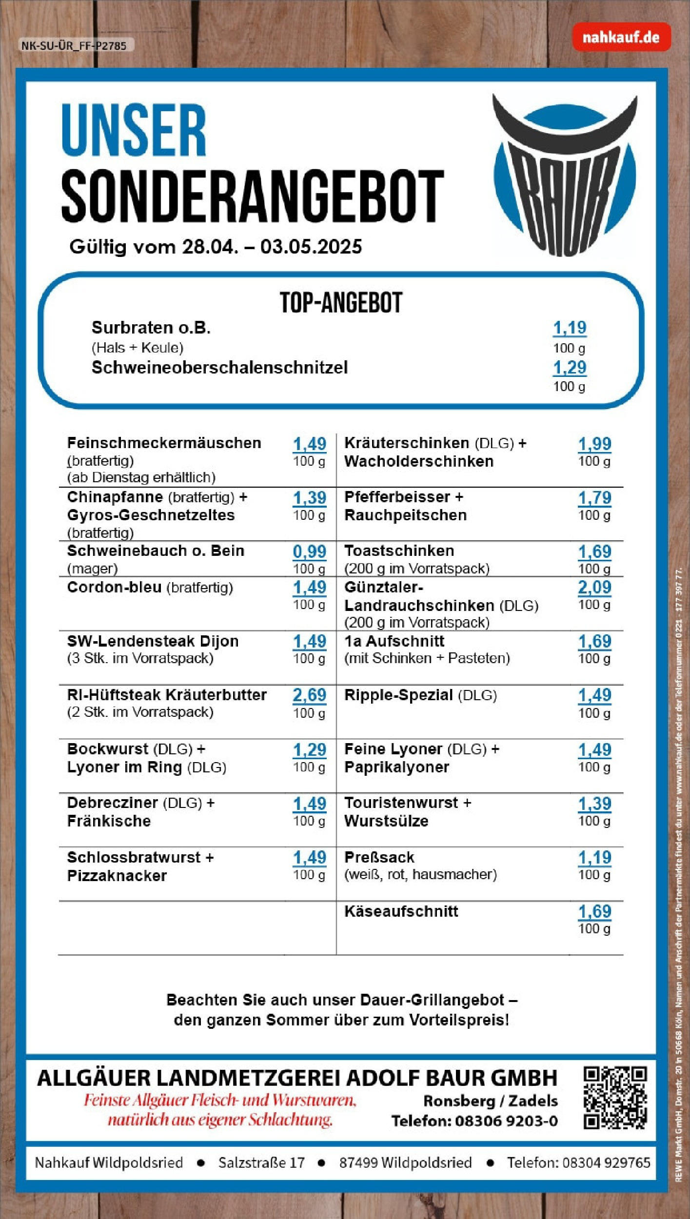 Rewe - Rewe: Wochenangebote (ab 27.04.2025) zum Blättern » Angebote | Seite: 8 | Produkte: Bockwurst, Steak, Fleisch, Telefon