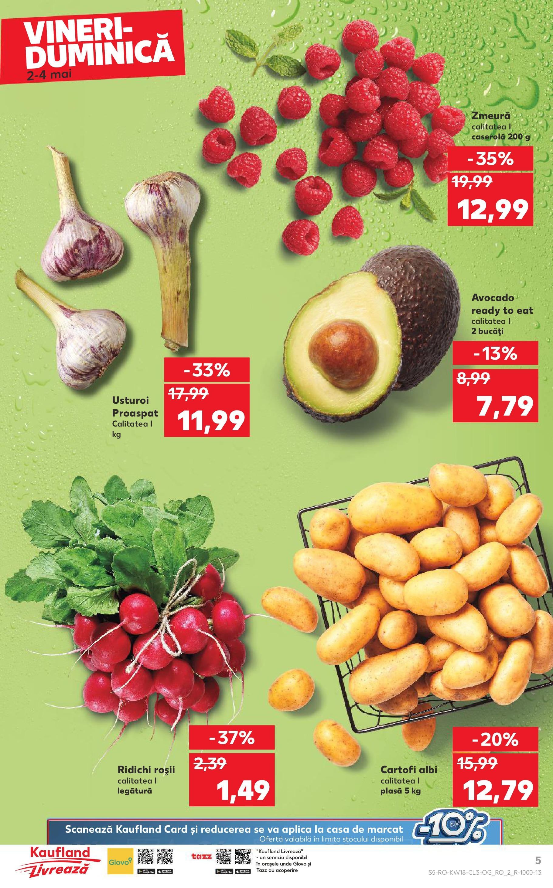 Catalog Kaufland - Bucureşti 02.05.2025 - Revista si Oferta | Pagină: 5 | Produse: Zmeură, Sıcak çikolata, Avocado, Usturoi