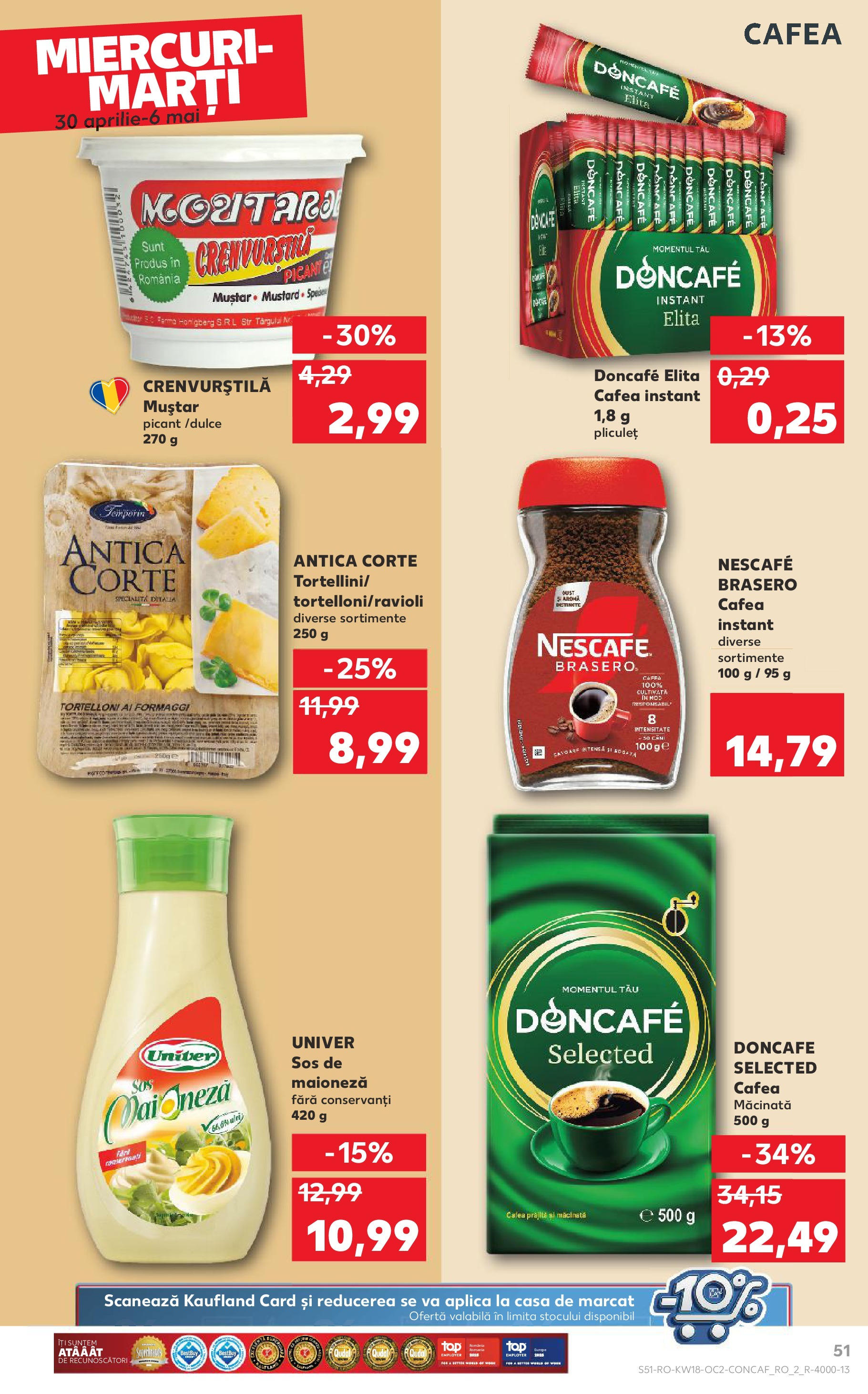 Catalog Kaufland - Iaşi 30.04.2025 || Revista si Oferte | Pagină: 51 | Produse: Cafea, Muștar, Maioneză, Sos Catalog Kaufland - Iaşi 30.04.2025 - Revista si Oferta | Pagină: 51 | Produse: Cafea, Muștar, Maioneză, Sos