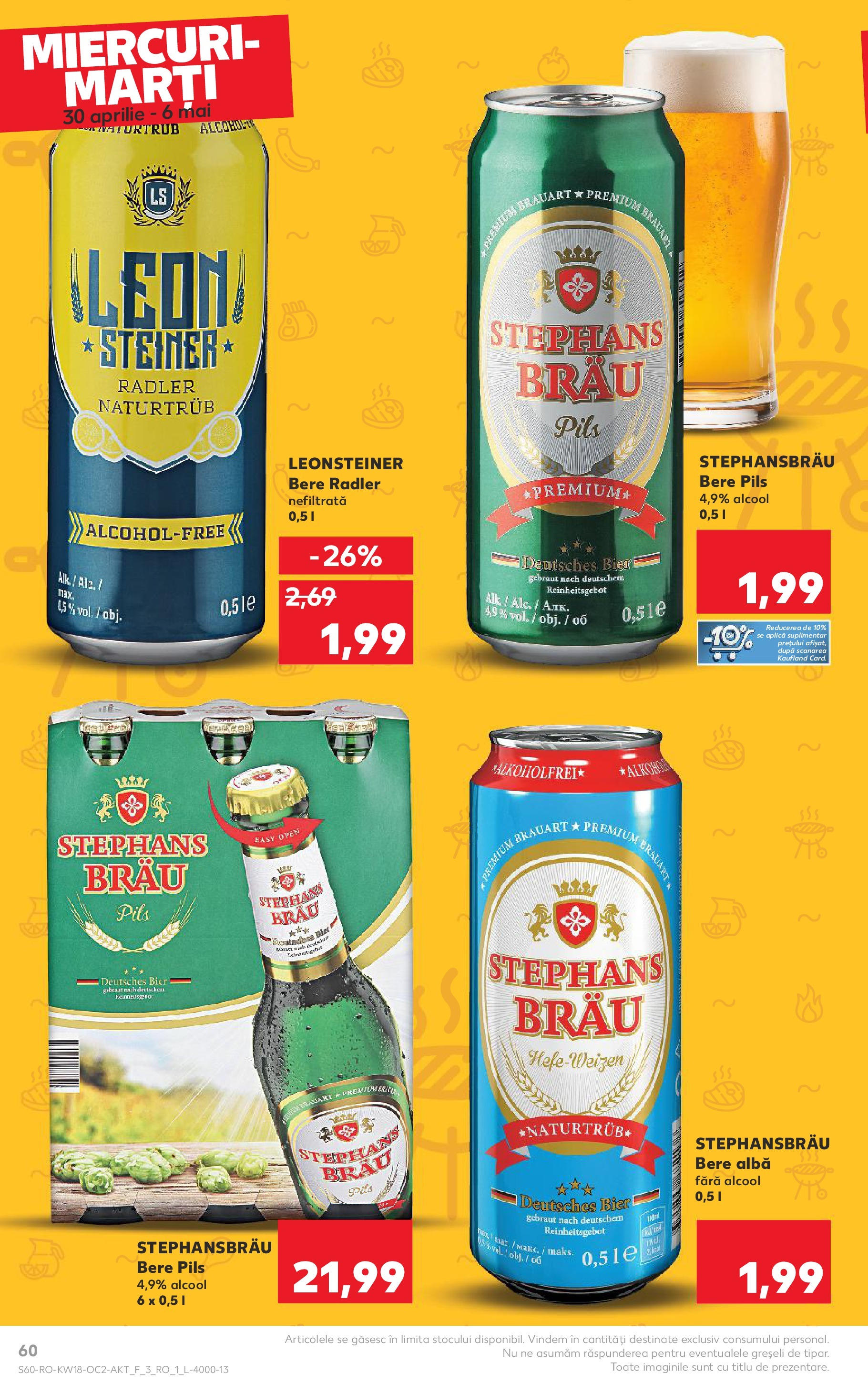 Catalog Kaufland - Iaşi 30.04.2025 || Revista si Oferte | Pagină: 60 | Produse: Bere Catalog Kaufland - Iaşi 30.04.2025 - Revista si Oferta | Pagină: 60 | Produse: Bere