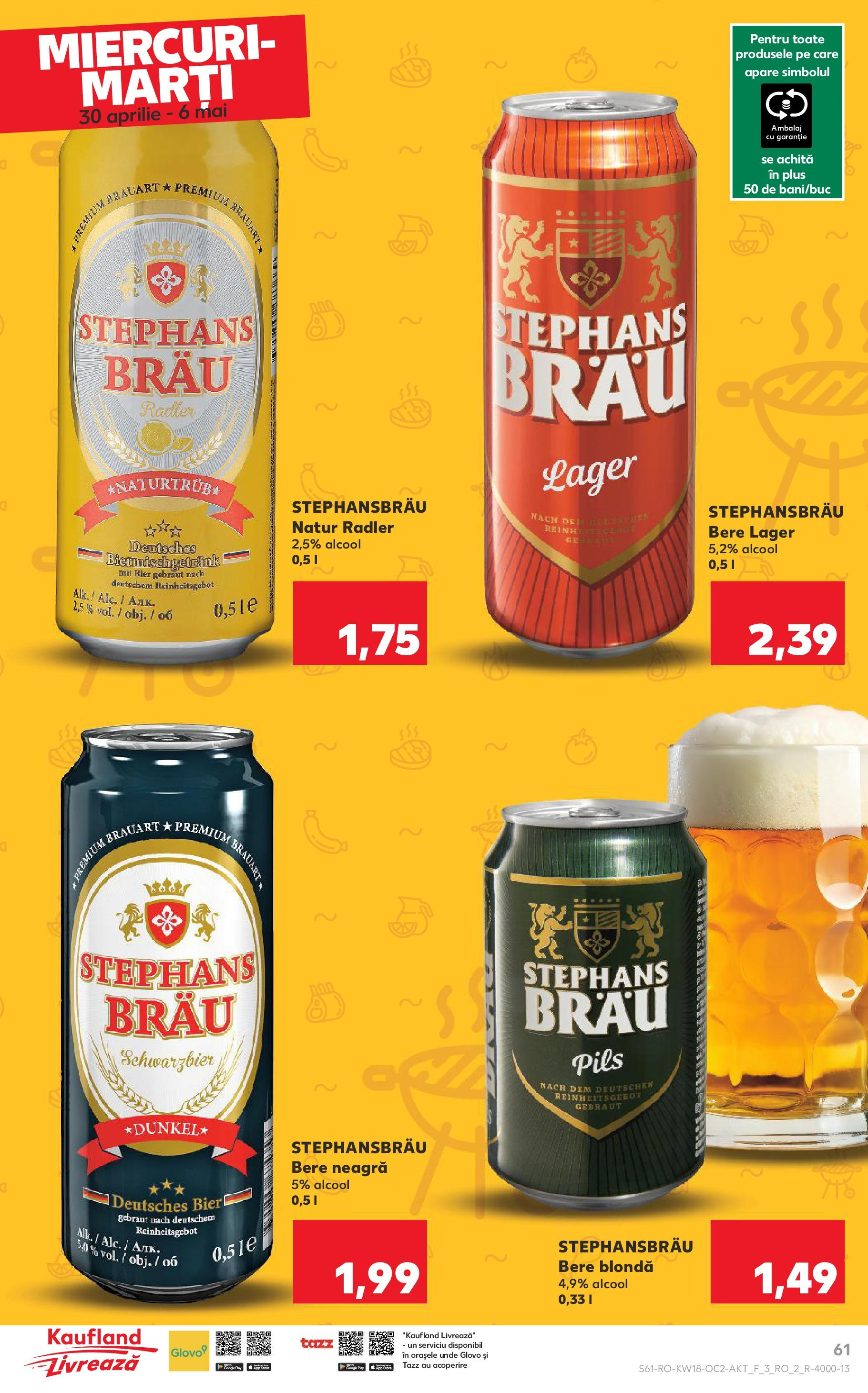 Catalog Kaufland - Iaşi 30.04.2025 || Revista si Oferte | Pagină: 61 | Produse: Bere Catalog Kaufland - Iaşi 30.04.2025 - Revista si Oferta | Pagină: 61 | Produse: Bere