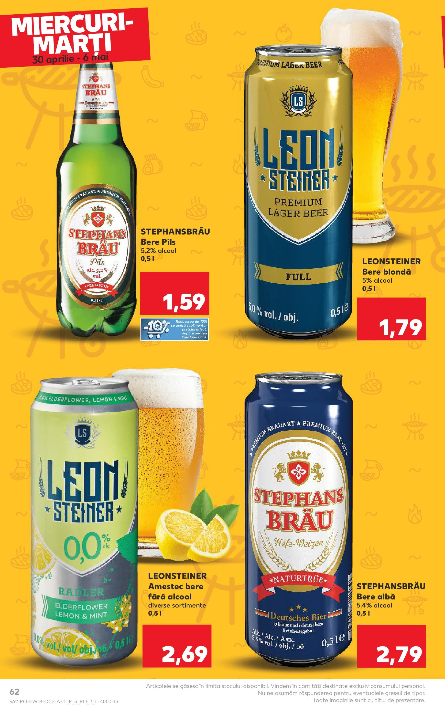Catalog Kaufland - Iaşi 30.04.2025 || Revista si Oferte | Pagină: 62 | Produse: Bere Catalog Kaufland - Iaşi 30.04.2025 - Revista si Oferta | Pagină: 62 | Produse: Bere