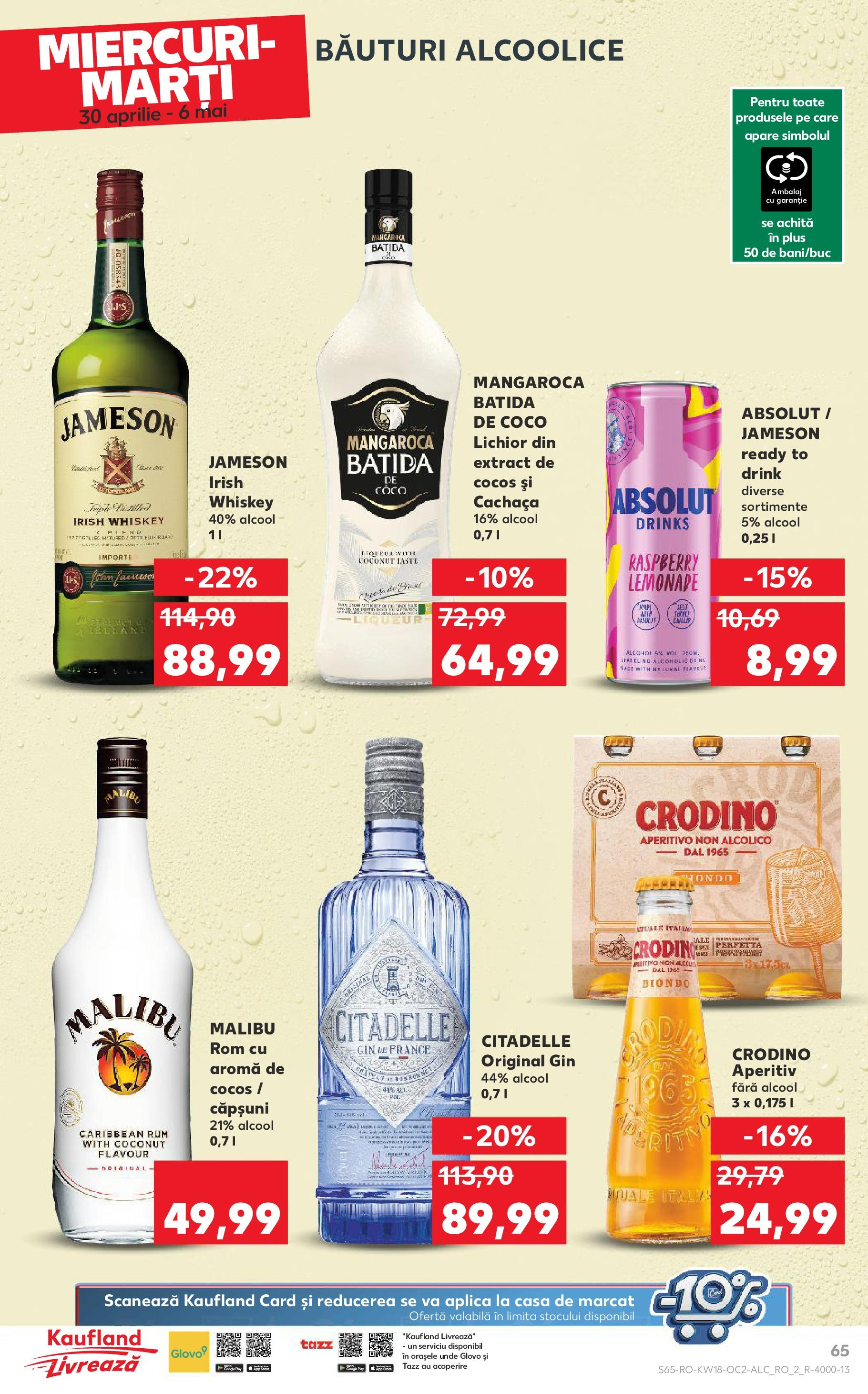 Catalog Kaufland - Iaşi 30.04.2025 || Revista si Oferte | Pagină: 65 | Produse: Lichior, Rom, Gin, Căpșuni Catalog Kaufland - Iaşi 30.04.2025 - Revista si Oferta | Pagină: 65 | Produse: Lichior, Rom, Gin, Căpșuni