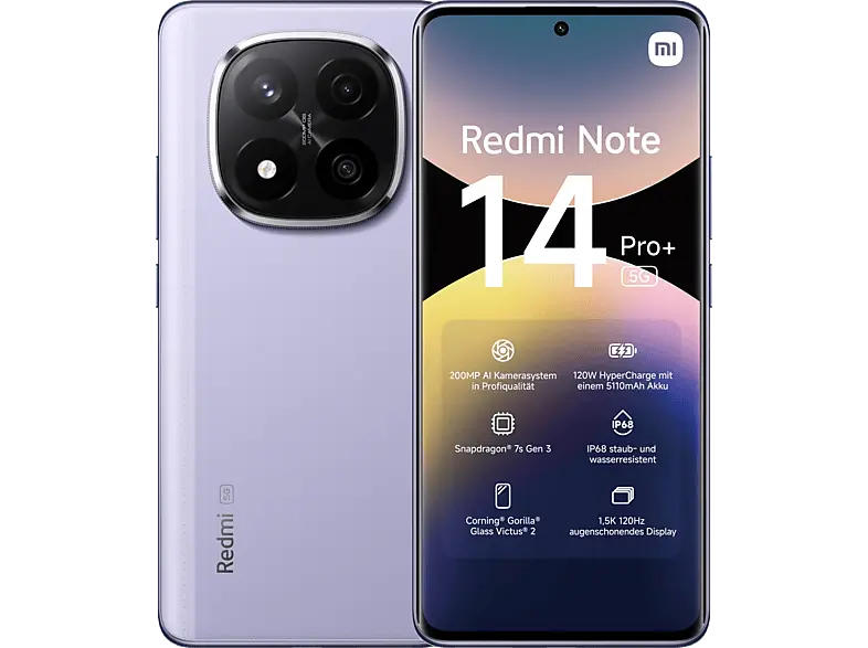 Xiaomi Redmi Note 14 Pro+, 5G, 256 GB, Purple, Dual SIM