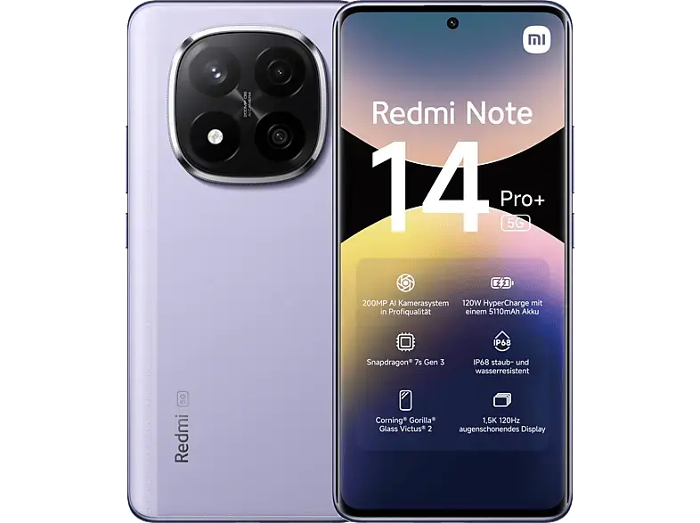 Xiaomi Redmi Note 14 Pro+, 5G, 512 GB, Purple, Dual SIM