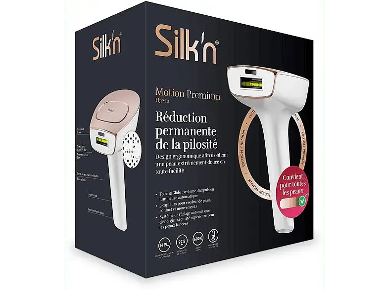 Silk'n MOP1PE4P001 Motion Premium IPL Haarentfernungsgerät (rose gold, mit 1 Aufsatz und Aufbewahrungskoffer, Netzbetrieb)