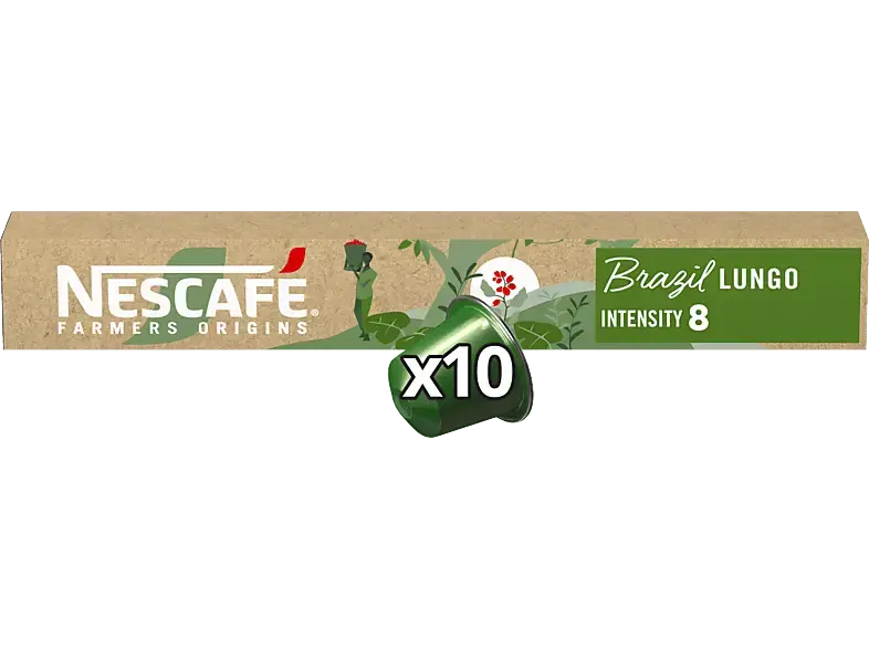 Nescafe Farmers Origins Brazil Kaffeekapseln, 10 Stück, Kompatibles System: Nespresso