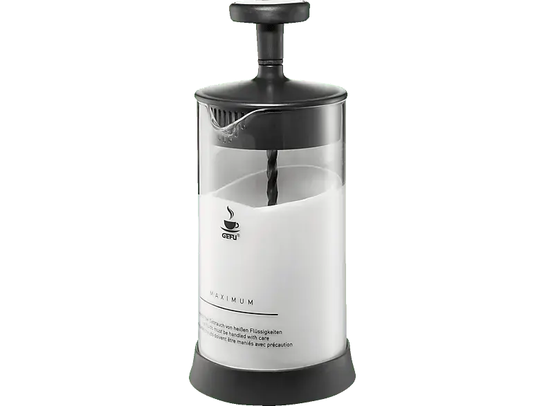 Gefu 16370 Antonio Milchaufschäumer (Transparent/Schwarz)