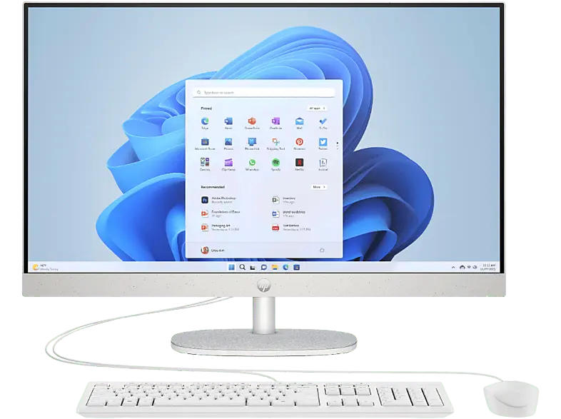 HP 27-cr0903ng All-in-One PC, 27 Zoll FHD, AMD Ryzen™ 5 7520U, 16GB RAM, 1TB SSD, Windows 11 Home, inklusive kabelgebundene Tastatur und Maus, Weiß; AIO PC