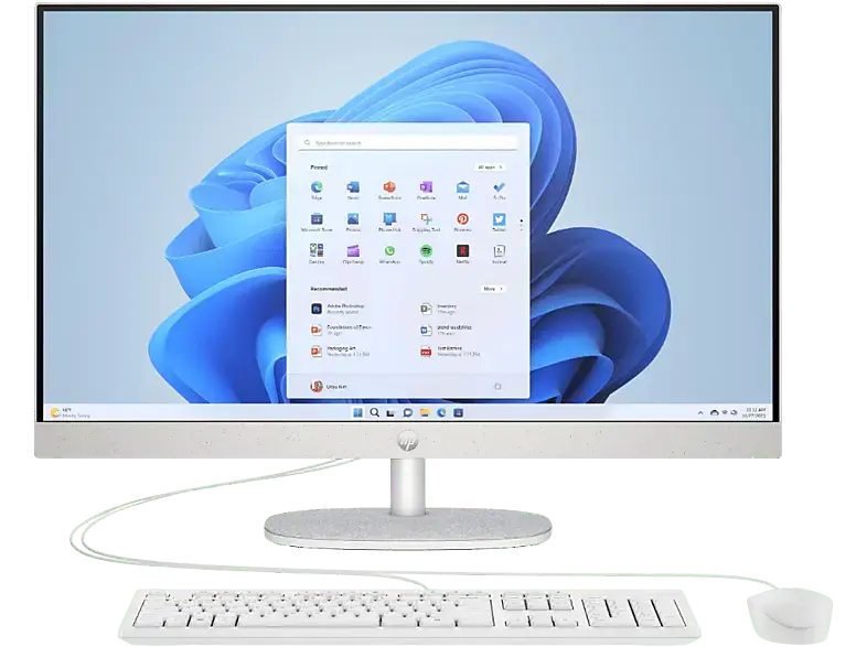 HP 27-cr0903ng All-in-One PC, 27 Zoll FHD, AMD Ryzen&trade; 5 7520U, 16GB RAM, 1TB SSD, Windows 11 Home, inklusive kabelgebundene Tastatur und Maus, Wei&szlig;; AIO PC