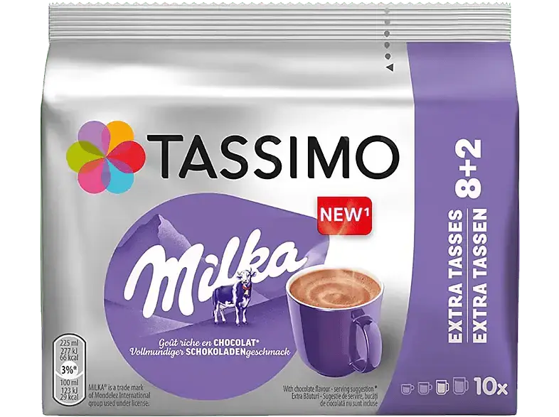 Tassimo Milka XL Kaffeekapsel, 8+2 Stück, Kompatibles System: Tassimo