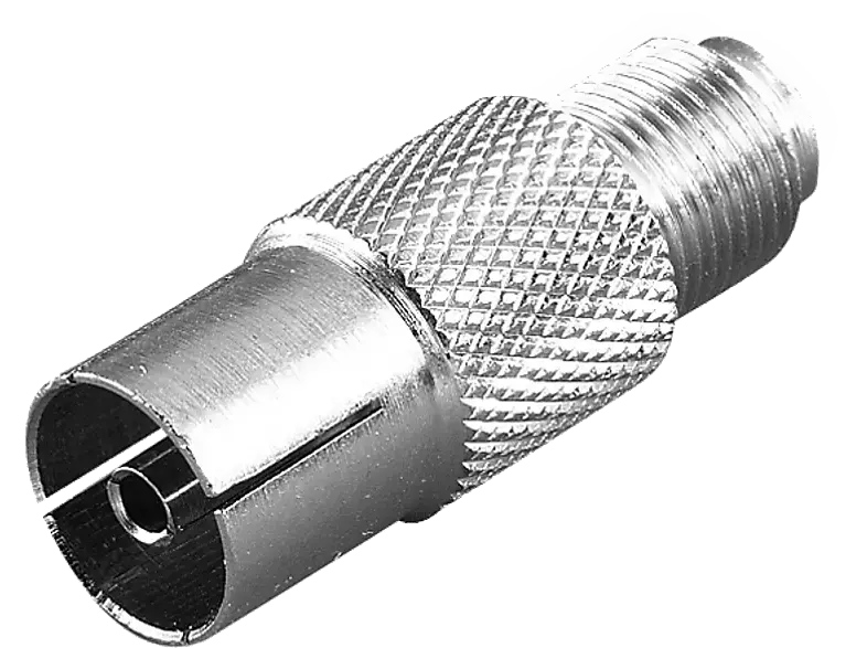 Vivanco 44016 F-Adapter, F-Kupplung/ Koax-Kupplung; F-Kurzadapter
