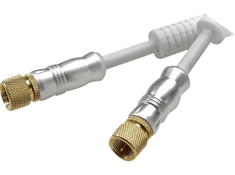 Vivanco 44075 Sat Kabel, F-Stecker, 3m, 110dB, mit Ferritkern, vergoldete Kontakte; Receiveranschlusskabel