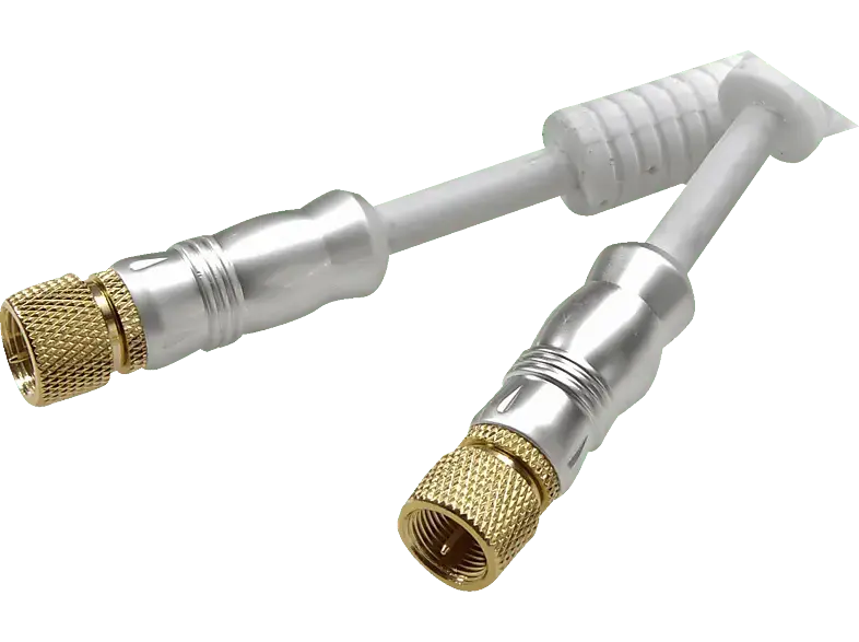 Vivanco 44075 Sat Kabel, F-Stecker, 3m, 110dB, mit Ferritkern, vergoldete Kontakte; Receiveranschlusskabel