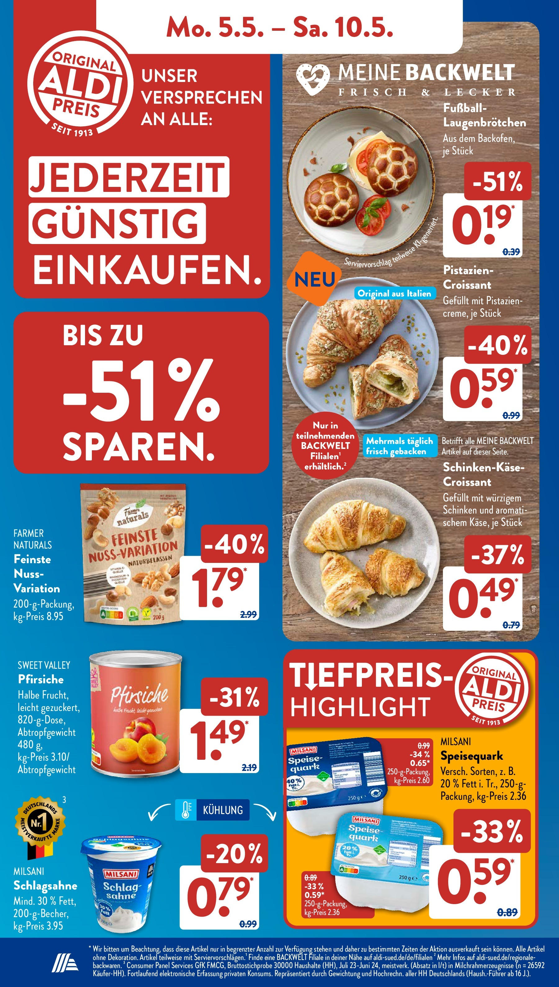 Aldi Süd - Aldi Süd: Wochenangebote (ab 04.05.2025) zum Blättern | Seite: 8 | Produkte: Quark, Schlagsahne, Croissant, Schinken Aldi Süd - Aldi Süd: Wochenangebote (ab 04.05.2025) zum Blättern | Seite: 8 | Produkte: Quark, Schlagsahne, Croissant, Schinken