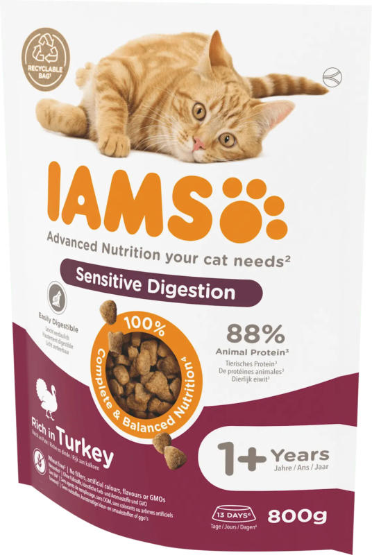 IAMS Trockenfutter Katze sensitive mit Truthahn
