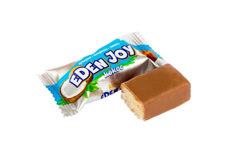 Eden Joy - Konfekt mit Kokosraspeln und Kokosgeschmack in kakaohaltiger Fettglasur /lose
