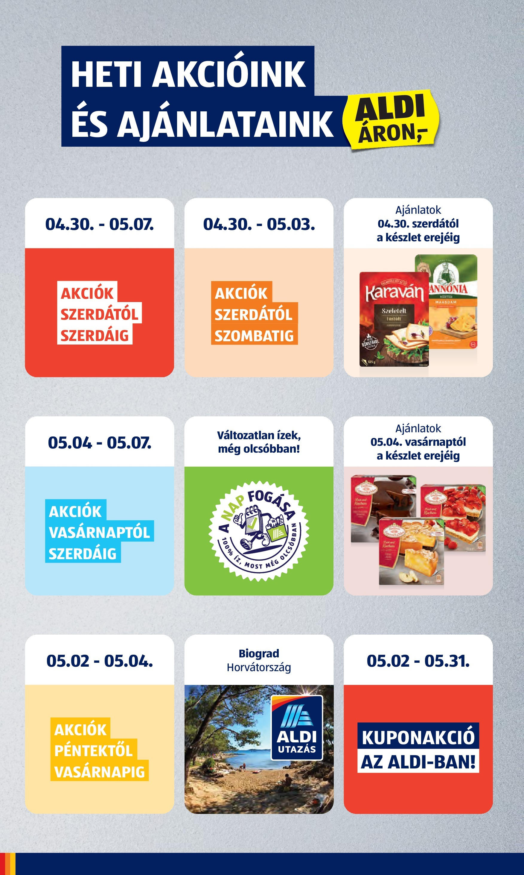 Aldi - Aldi újság érvényessége 2025.05.07.-iG - 2025.04.29. -tól/töl > akció, lapozható szórólap 🛍️ | Oldal: 2 | Termékek: Sajt, Szeletelt sajt