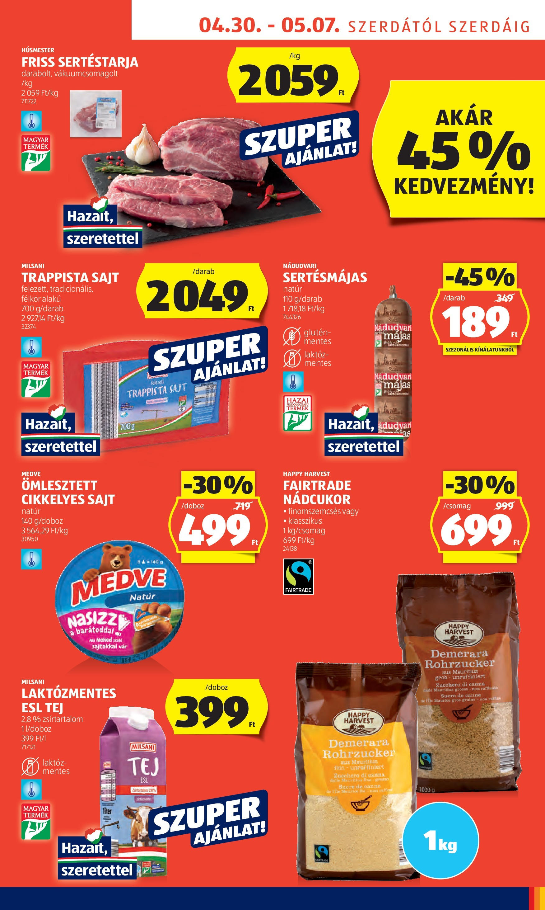 Aldi - Aldi újság érvényessége 2025.05.07.-iG - 2025.04.29. -tól/töl > akció, lapozható szórólap 🛍️ | Oldal: 5 | Termékek: Szőlő, Nádcukor, Sajt, Trappista sajt