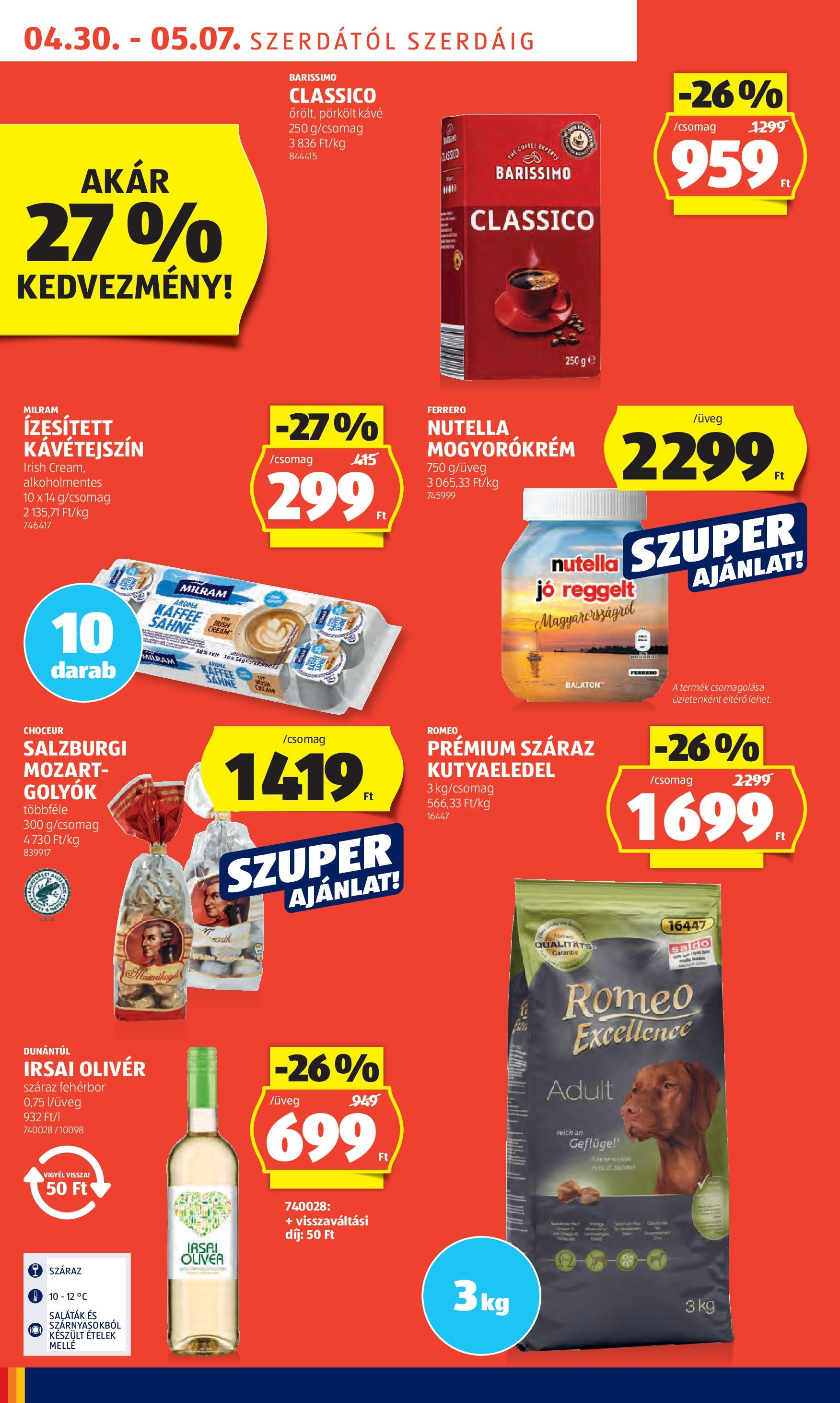Aldi - Aldi újság érvényessége 2025.05.07.-iG - 2025.04.29. -tól/töl > akció, lapozható szórólap 🛍️ | Oldal: 6 | Termékek: Kávétejszín, Kutyaeledel, Nutella, Mogyorókrém