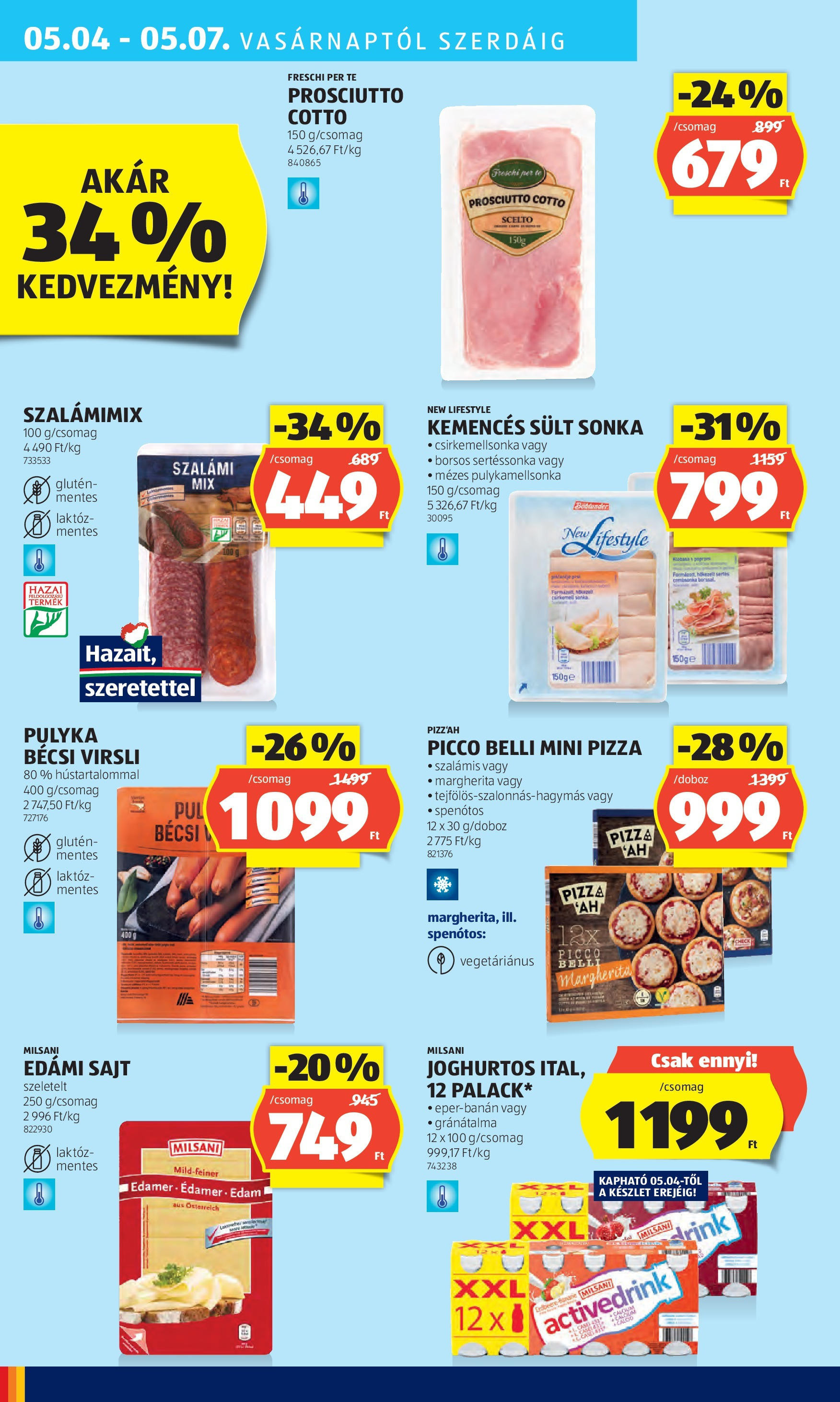 Aldi - Aldi újság érvényessége 2025.05.07.-iG - 2025.04.29. -tól/töl > akció, lapozható szórólap 🛍️ | Oldal: 22 | Termékek: Virsli, Csirkemell sonka, Sajt, Szalámi