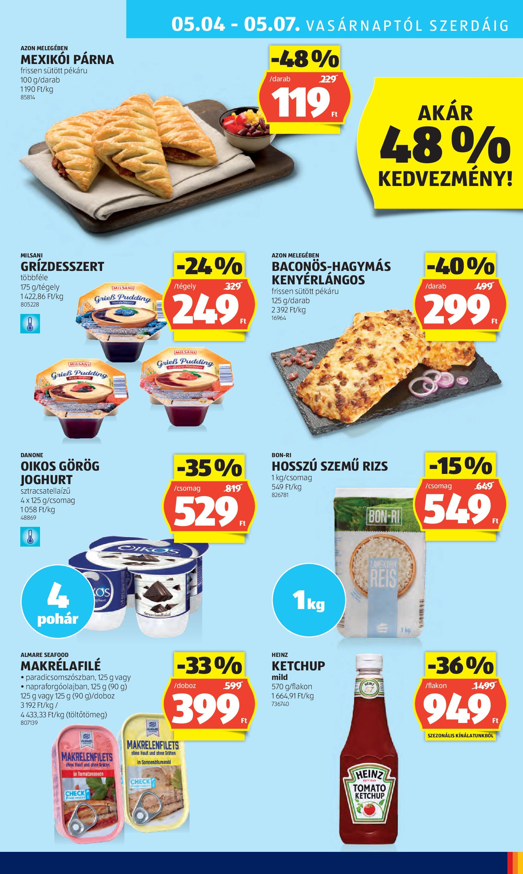 Aldi - Aldi újság érvényessége 2025.05.07.-iG - 2025.04.29. -tól/töl > akció, lapozható szórólap 🛍️ | Oldal: 23 | Termékek: Párna, Joghurt, Rizs, Ketchup