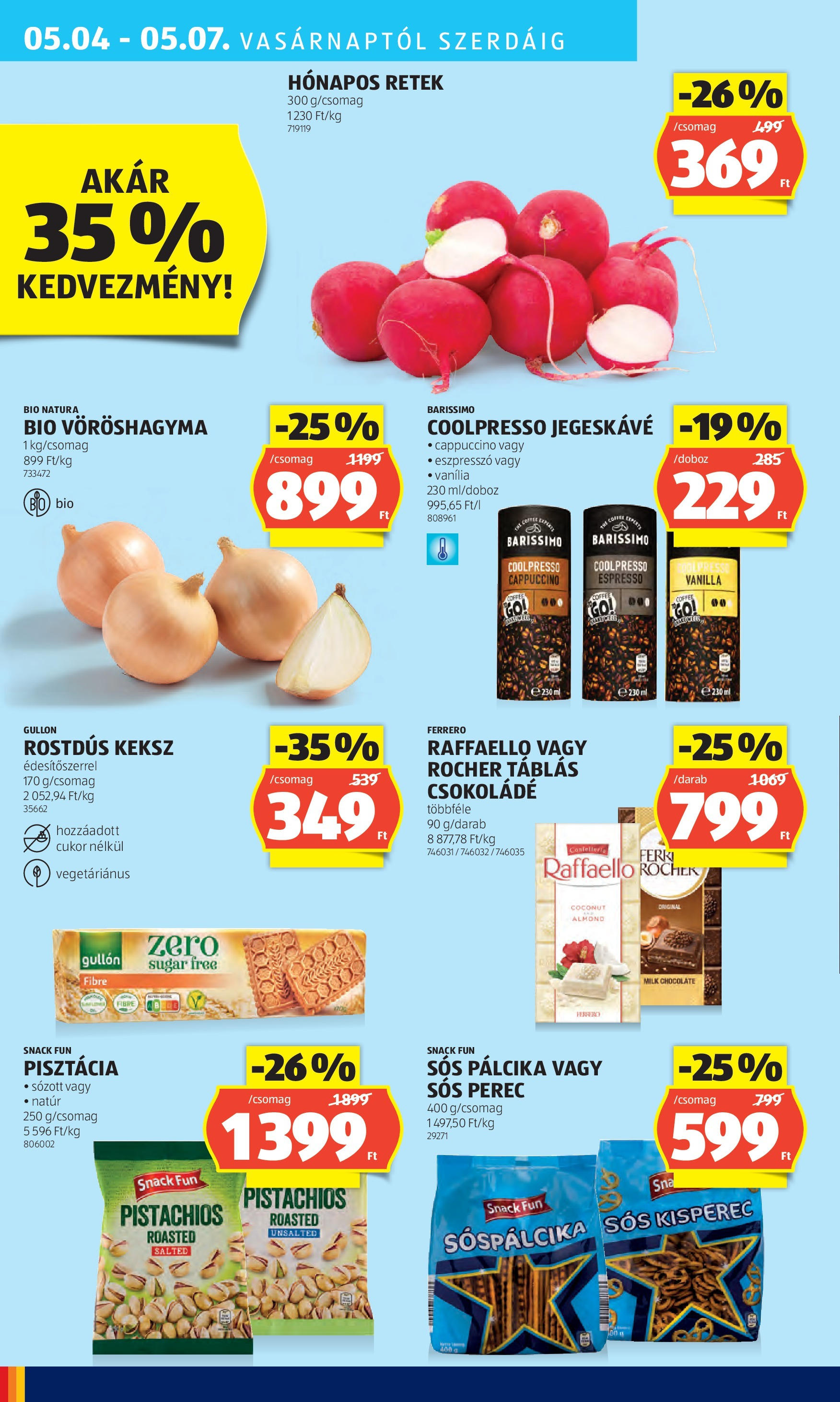 Aldi - Aldi újság érvényessége 2025.05.07.-iG - 2025.04.29. -tól/töl > akció, lapozható szórólap 🛍️ | Oldal: 24 | Termékek: Kisperec, Raffaello, Pisztácia, Doboz