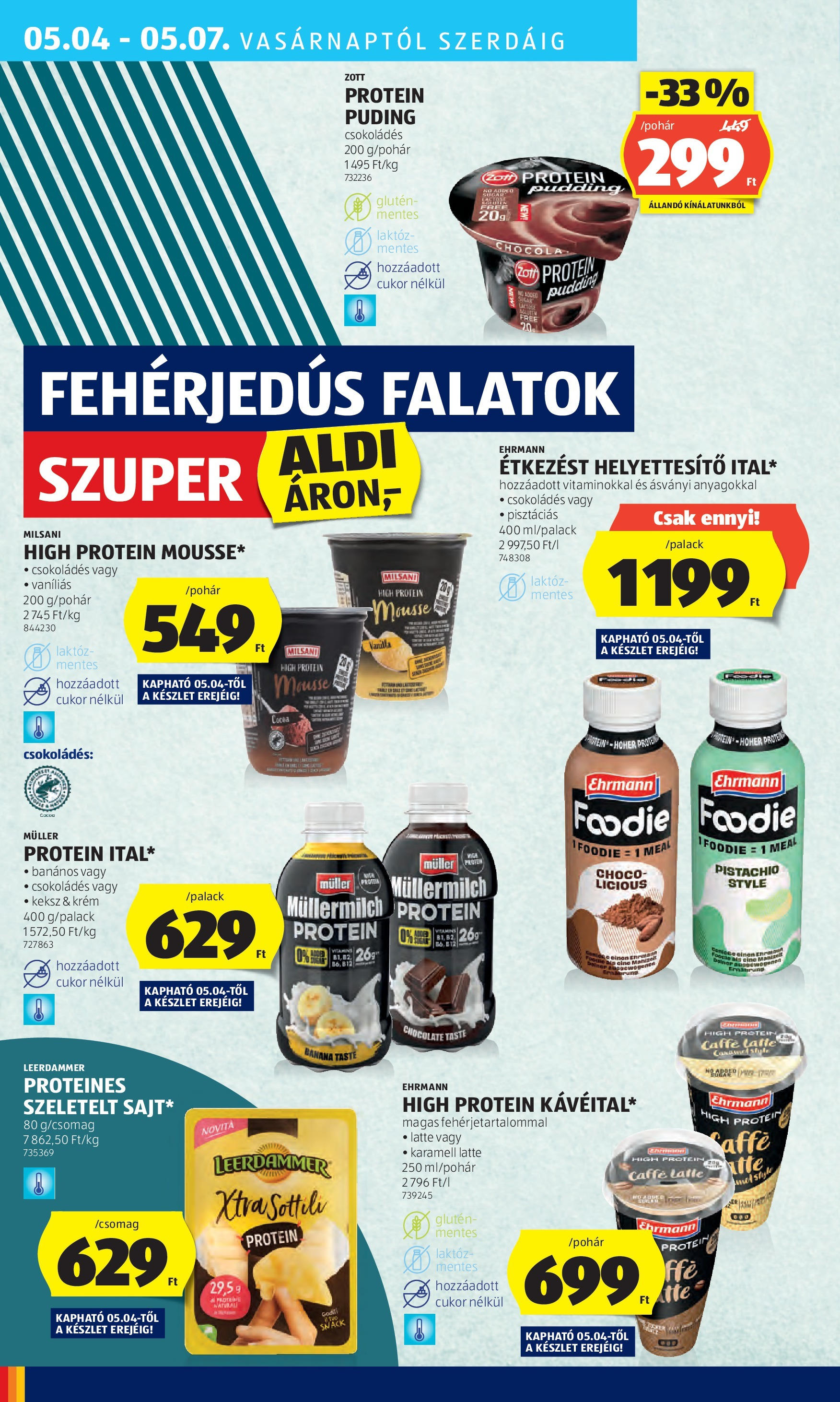 Aldi - Aldi újság érvényessége 2025.05.07.-iG - 2025.04.29. -tól/töl > akció, lapozható szórólap 🛍️ | Oldal: 32 | Termékek: Puding, Protein, Keksz, Cukor