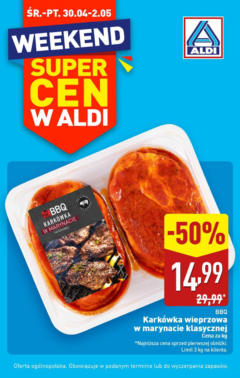 Pogląd oferty "Aldi - Aldi Najlepsze promocje od środy ważna do 2.05" - ważna od 29.04.2025