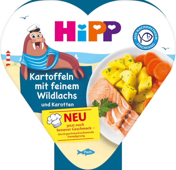 HiPP Kinderteller Kartoffeln mit feinem Wildlachs und Karotten ab 1 Jahr