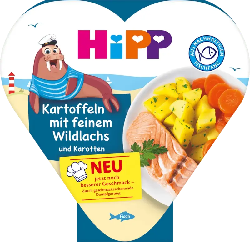 HiPP Kinderteller Kartoffeln mit feinem Wildlachs und Karotten ab 1 Jahr