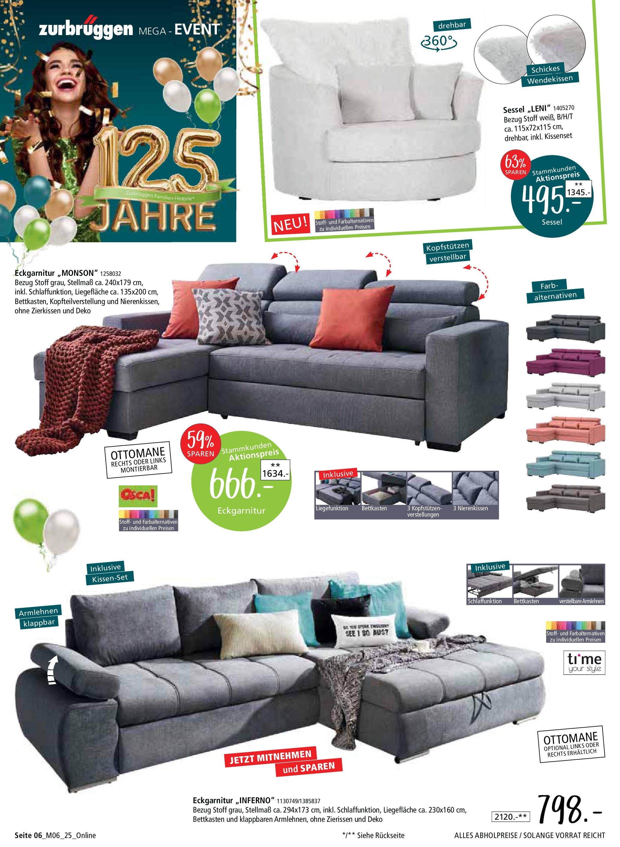 Zurbrüggen Mega-Event (ab 02.05.2025) zum Blättern | Seite: 6 | Produkte: Sofa, Sessel Zurbrüggen Mega-Event (ab 02.05.2025) zum Blättern | Seite: 6 | Produkte: Sofa, Sessel