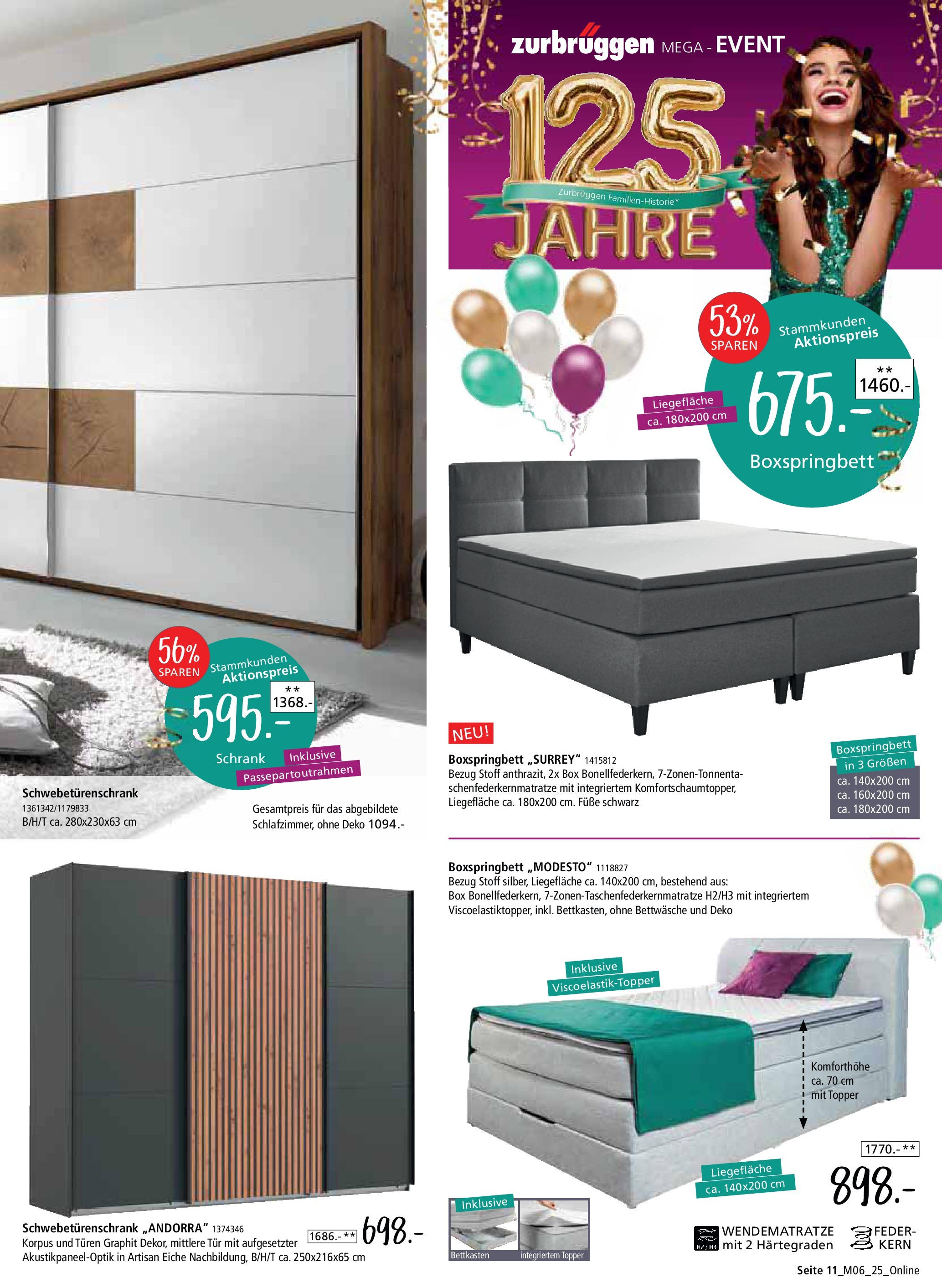 Zurbrüggen Mega-Event (ab 02.05.2025) zum Blättern | Seite: 11 | Produkte: Schwebetürenschrank, Schrank, Box, Bettwäsche Zurbrüggen Mega-Event (ab 02.05.2025) zum Blättern | Seite: 11 | Produkte: Schwebetürenschrank, Schrank, Box, Bettwäsche