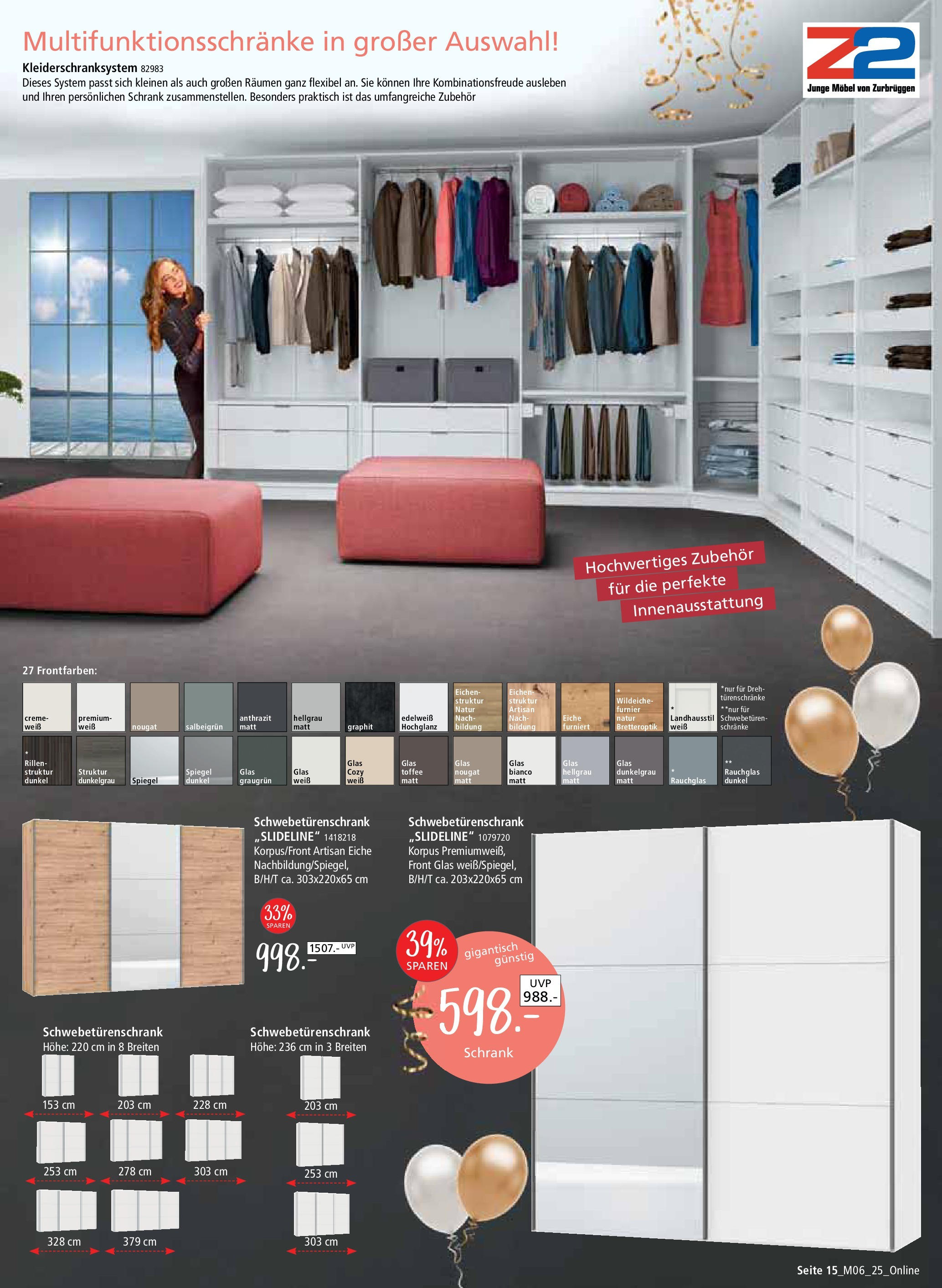 Zurbrüggen Mega-Event (ab 02.05.2025) zum Blättern | Seite: 15 | Produkte: Schwebetürenschrank, Schrank, Spiegel, Creme Zurbrüggen Mega-Event (ab 02.05.2025) zum Blättern | Seite: 15 | Produkte: Schwebetürenschrank, Schrank, Spiegel, Creme