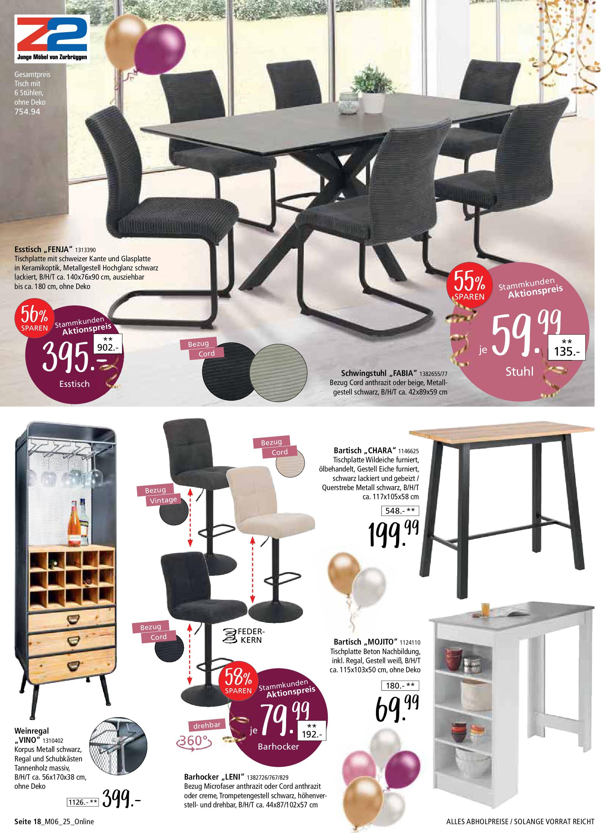 Zurbrüggen Mega-Event (ab 02.05.2025) zum Blättern | Seite: 18 | Produkte: Esstisch, Bartisch, Barhocker, Stuhl Zurbrüggen Mega-Event (ab 02.05.2025) zum Blättern | Seite: 18 | Produkte: Esstisch, Bartisch, Barhocker, Stuhl