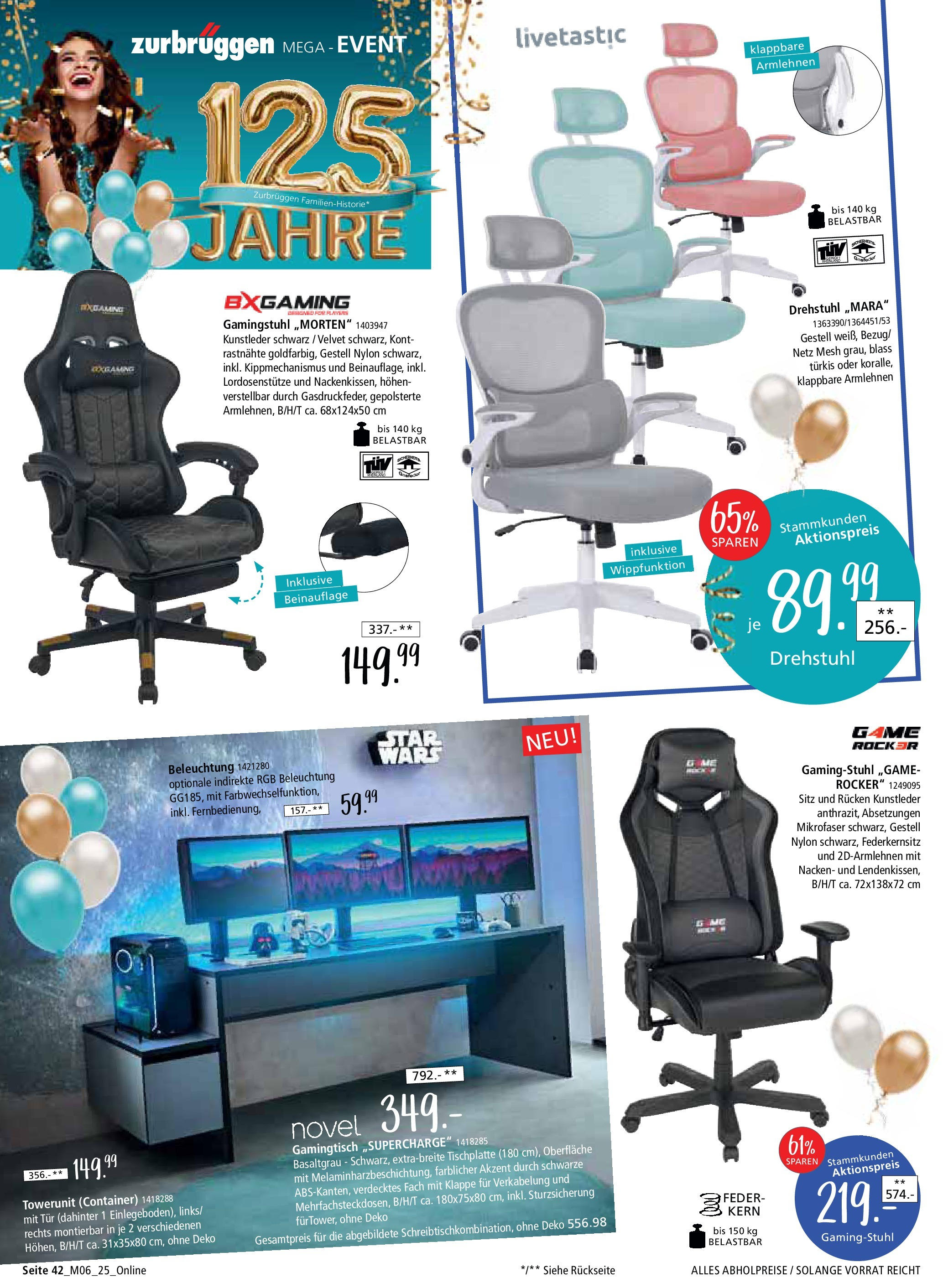 Zurbrüggen Mega-Event (ab 02.05.2025) zum Blättern | Seite: 42 | Produkte: Tür, Gamingstuhl Zurbrüggen Mega-Event (ab 02.05.2025) zum Blättern | Seite: 42 | Produkte: Tür, Gamingstuhl
